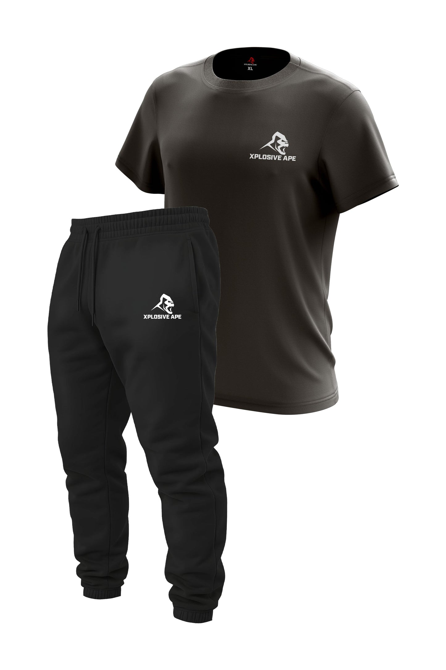 XAPE Prime Logo Joggers & Classic Logo Tee Combo - Black/Charcoal