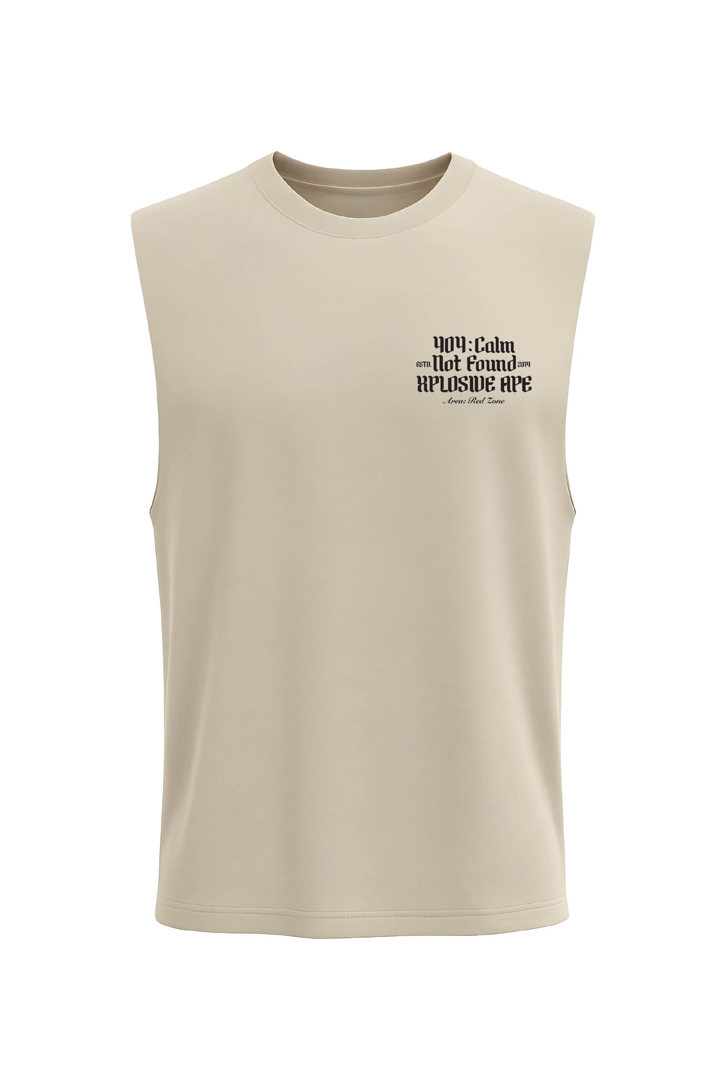 XAPE Error 404 Drop Arm Tank Top - Sand
