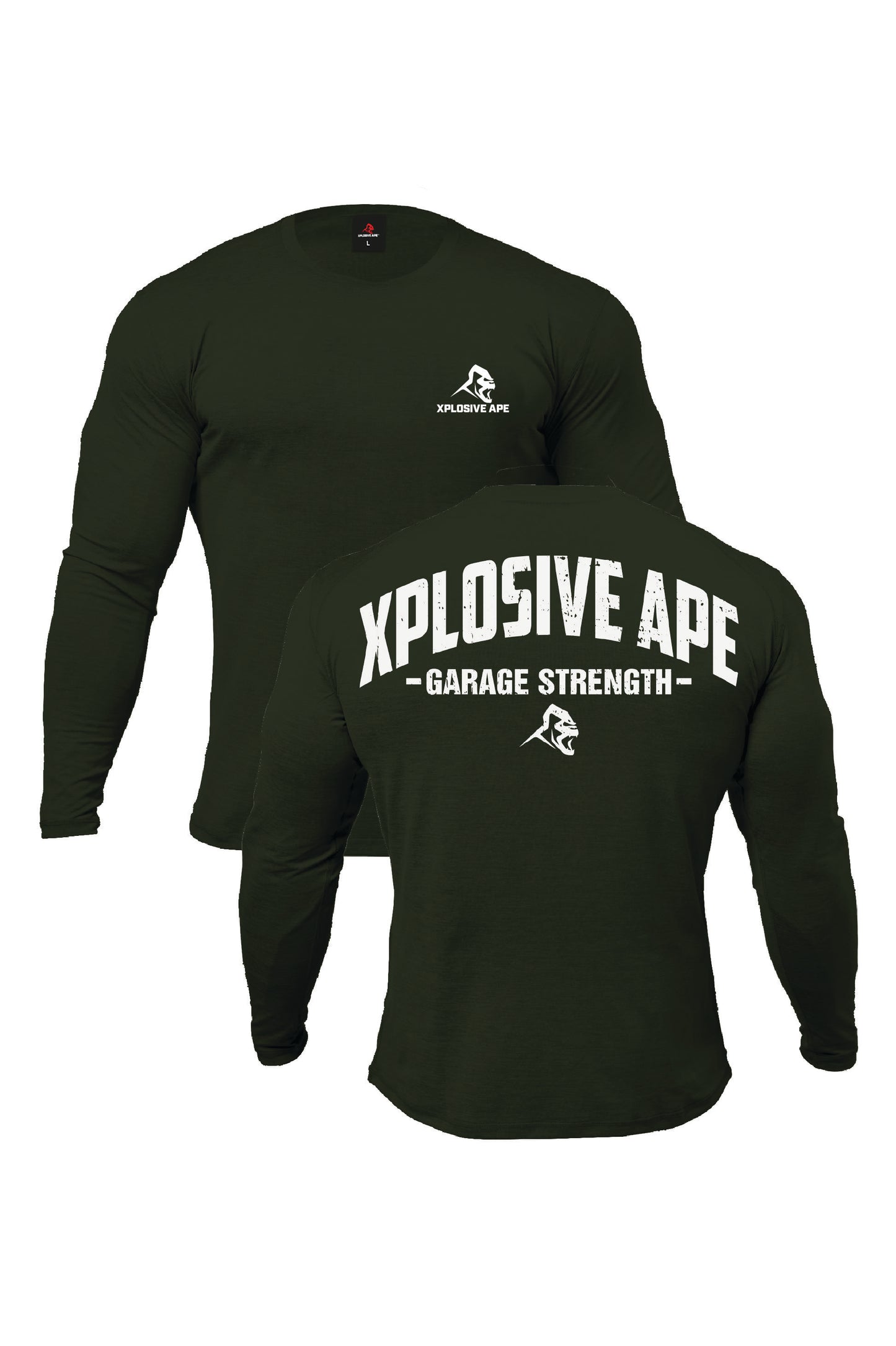 XAPE Garage Strength V2 Long Sleeve Tee - Forest Green