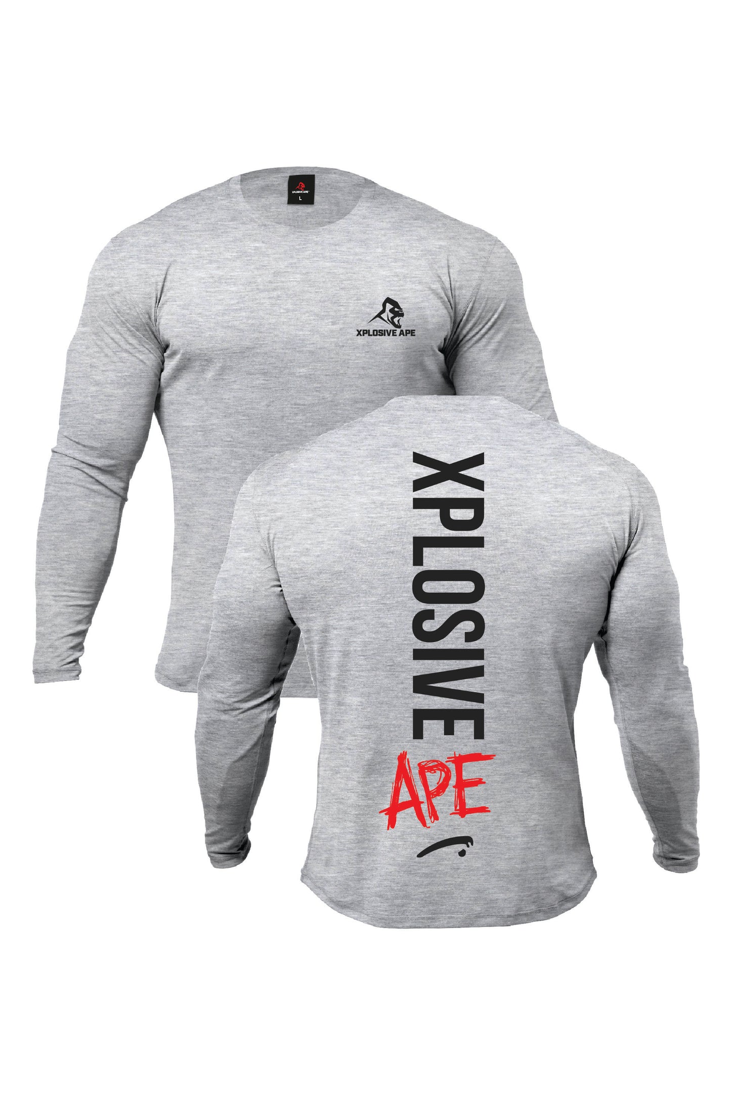 XAPE Graffiti V2 Long Sleeve Tee - Sports Grey