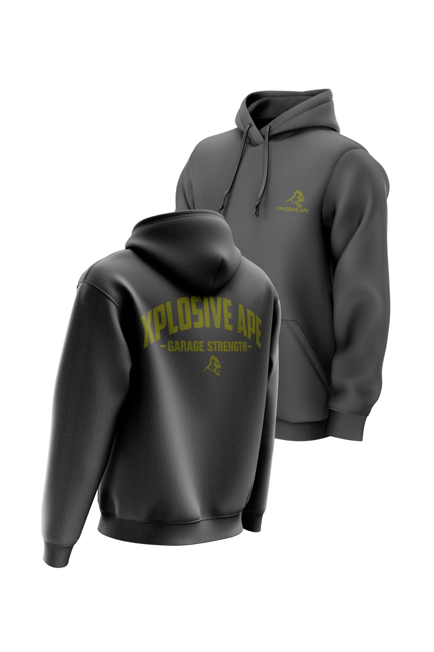 XAPE Garage Strength V2 String Hoodie - Charcoal