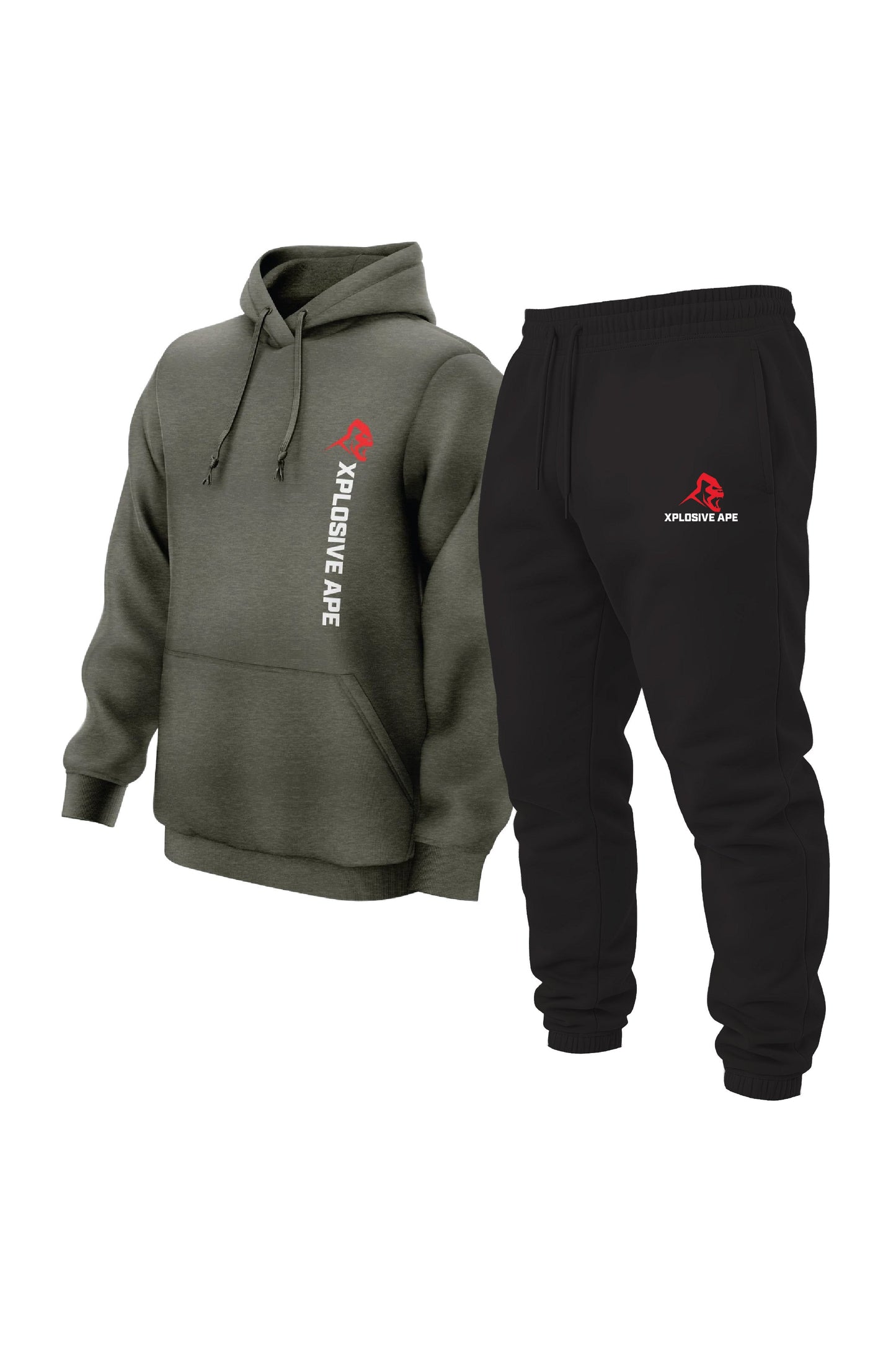 XAPE Originals Hoodie & Classic Joggers Combo - Military Green/Black