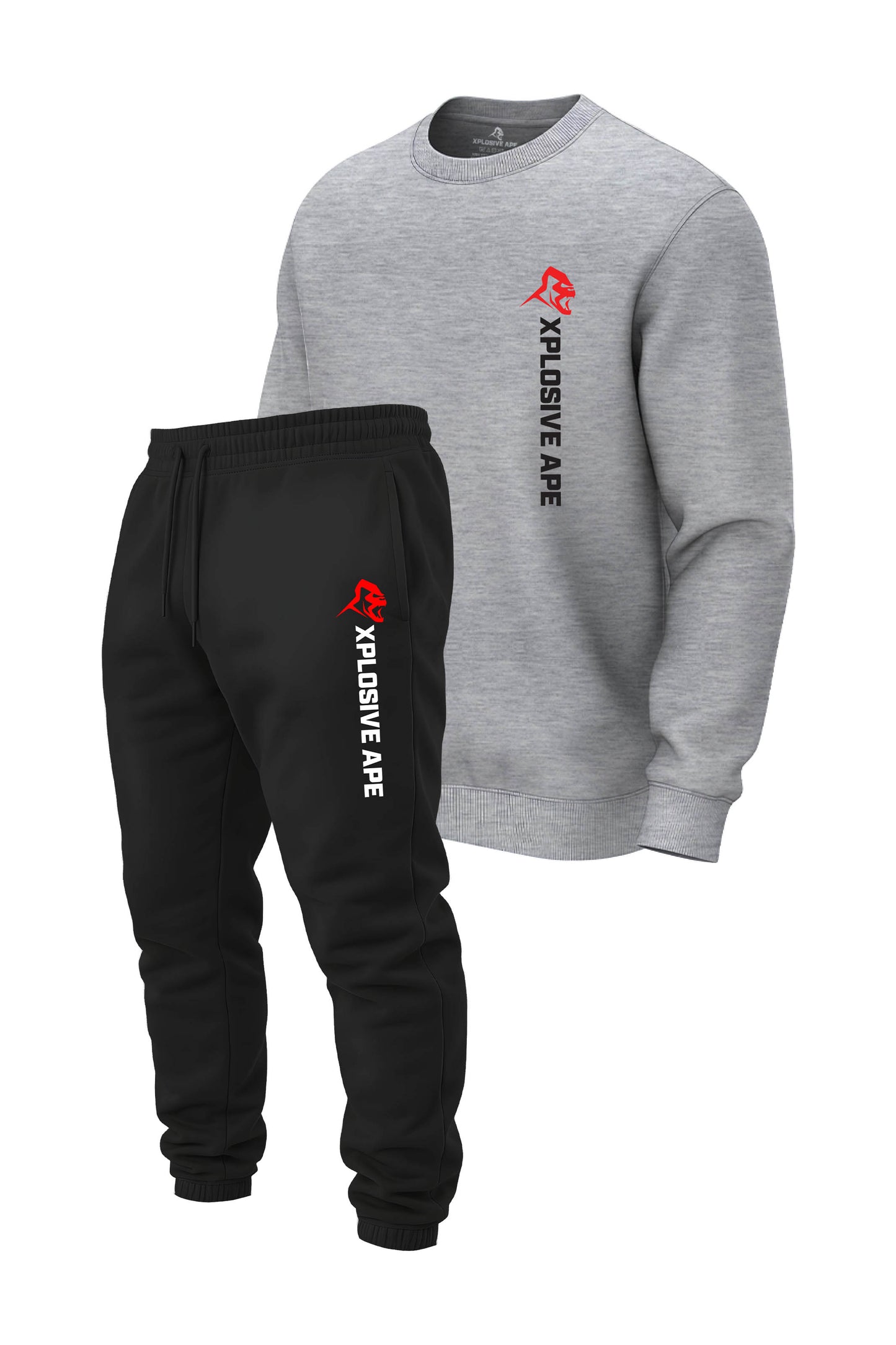 XAPE Originals Logo V2 Sweatshirt & Originals V2 Joggers Combo - Sports Grey/Black