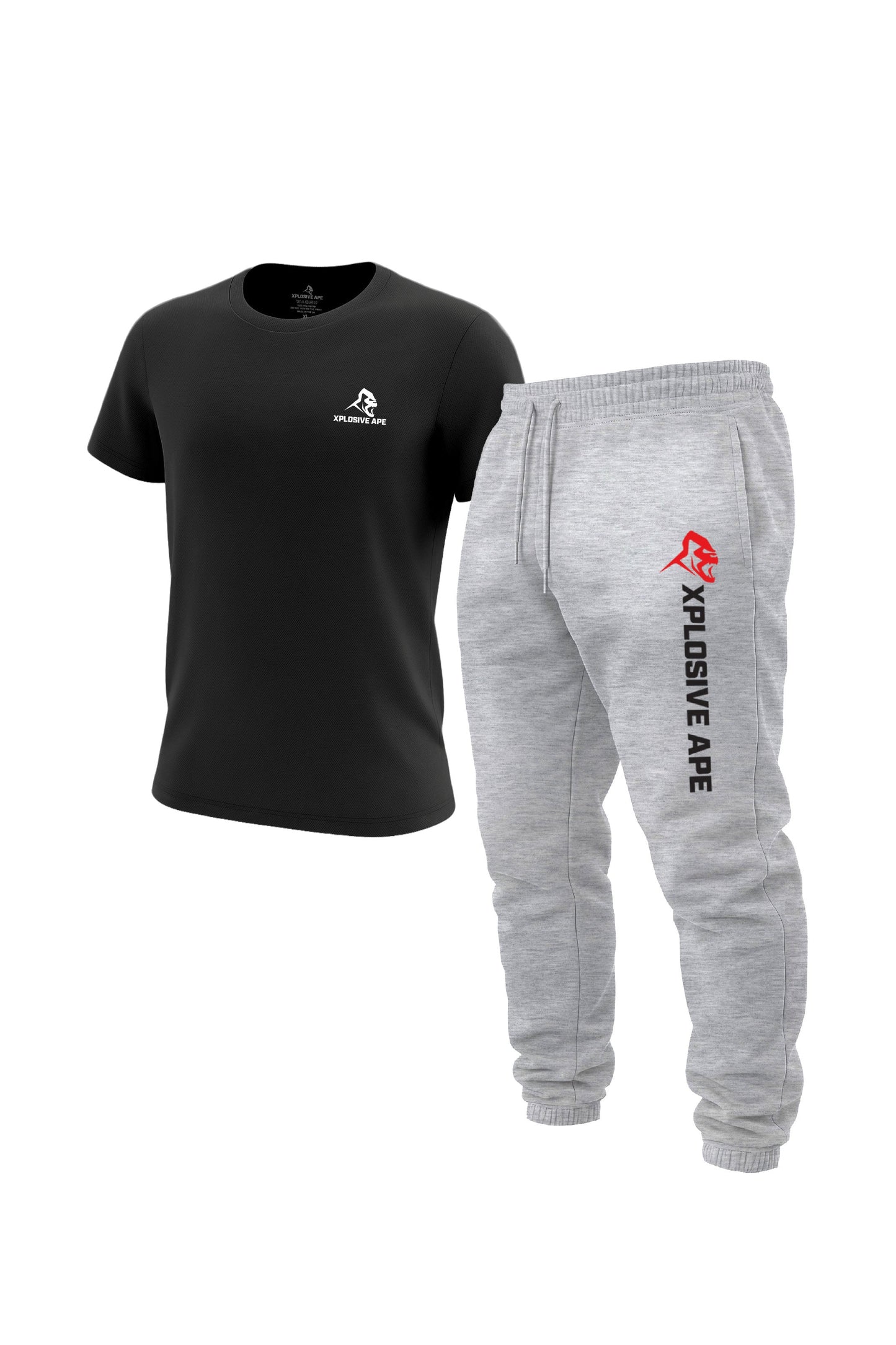 XAPE Prime Tech Tee & Originals Joggers Combo - Black/Sports Grey