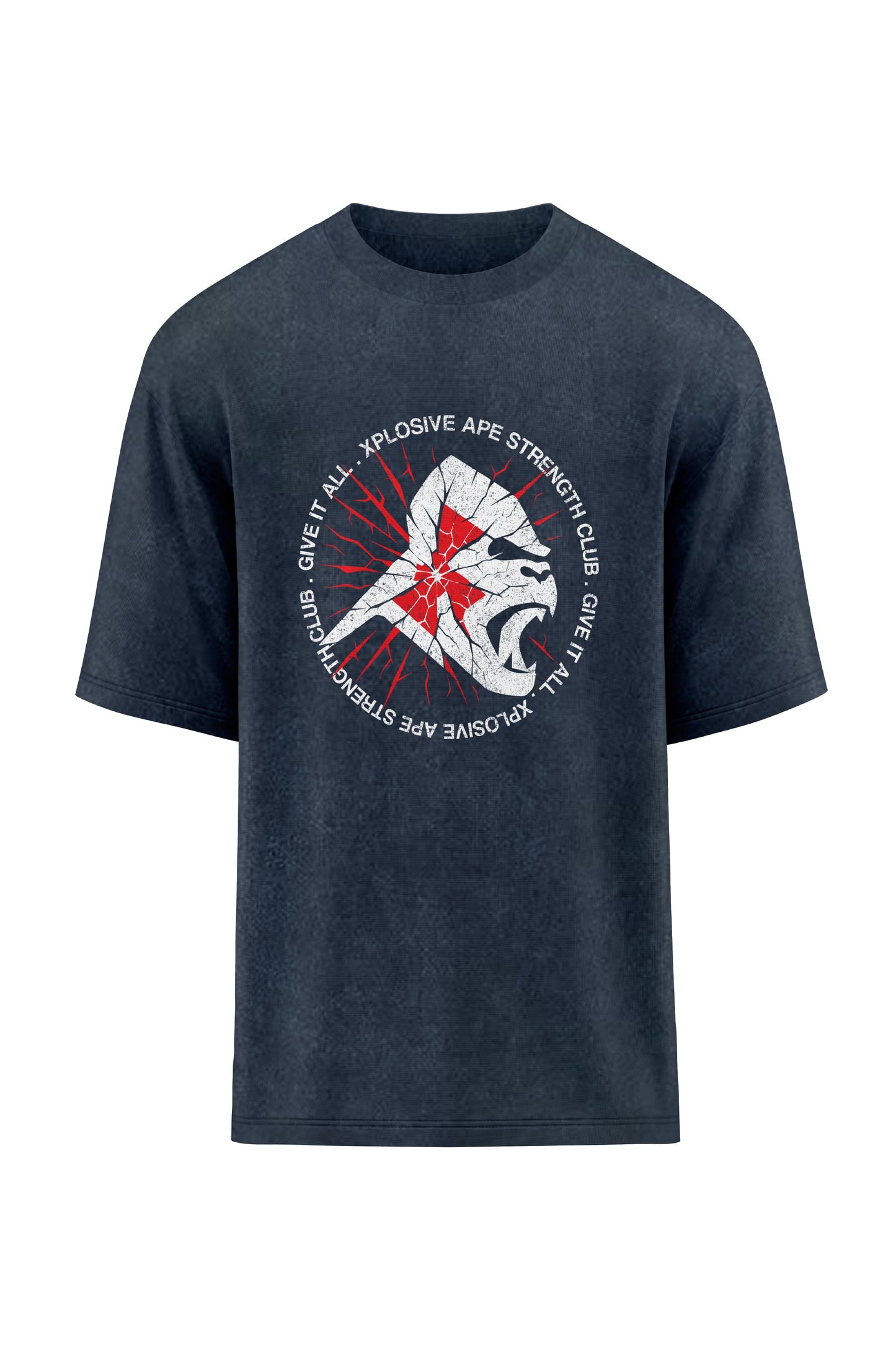 XAPE Shattered Oversized Tee - Acid Wash Black