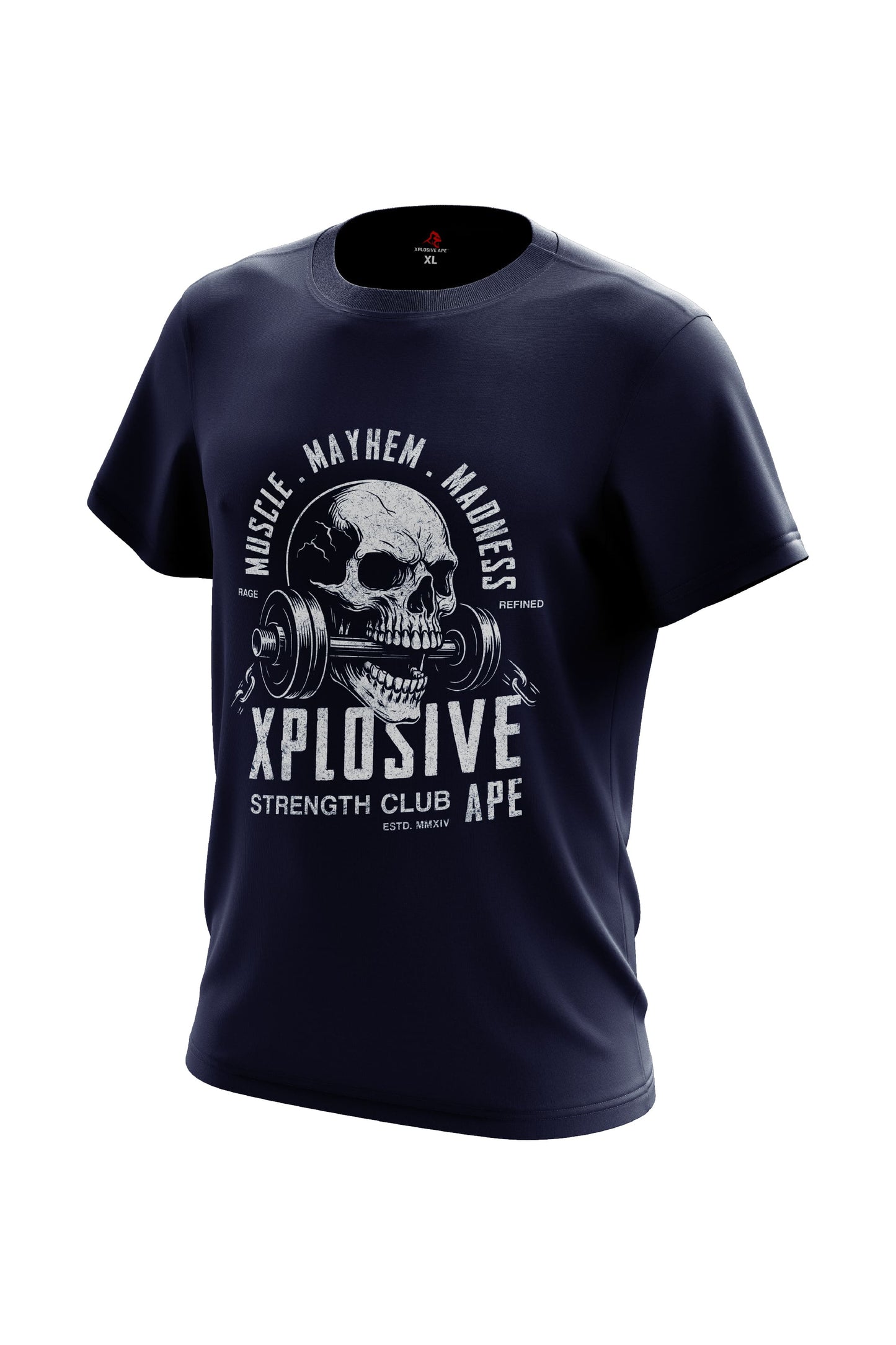XAPE Skulled & Stacked Tee - Navy