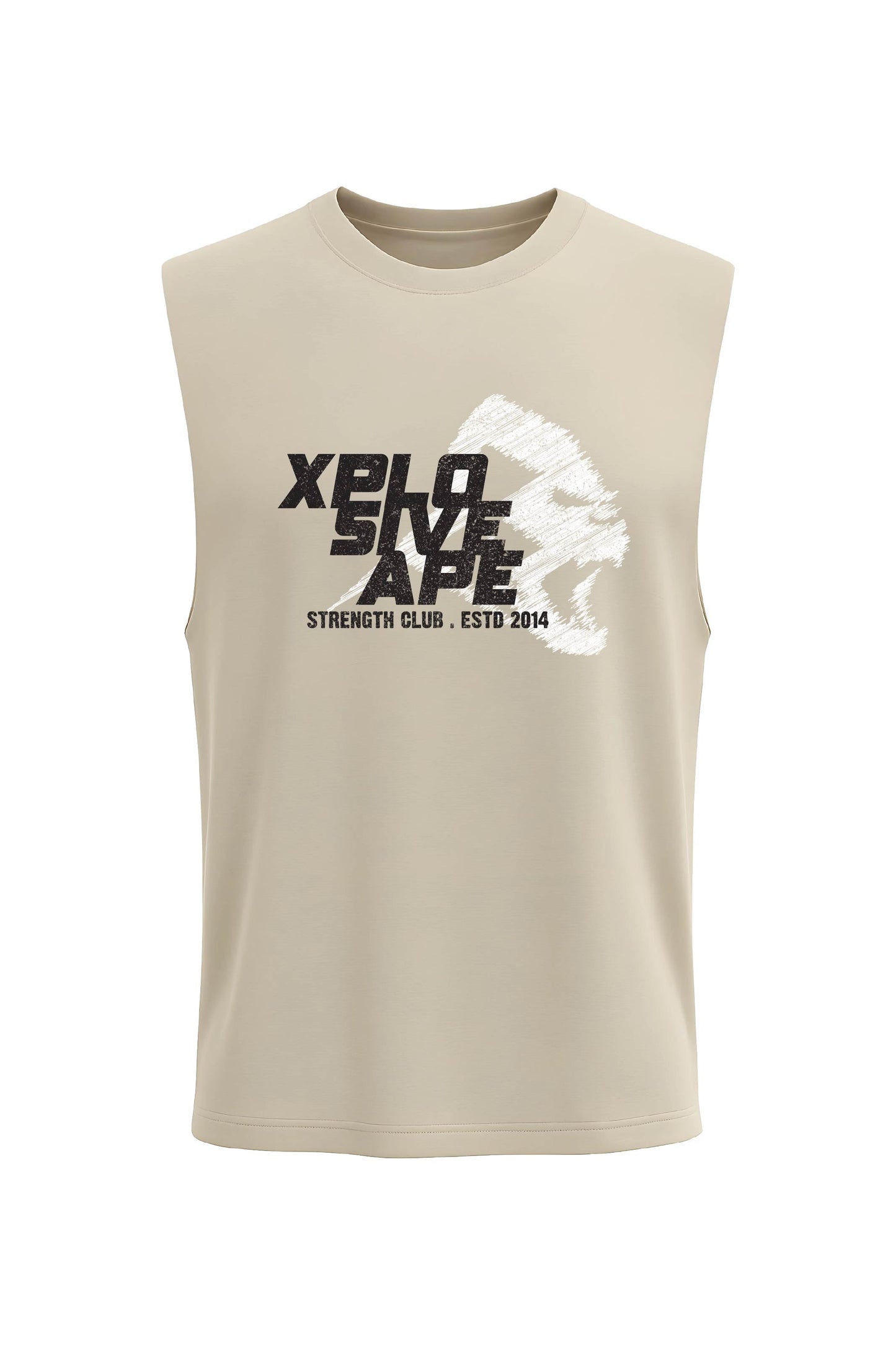 XAPE Strength Club Drop Arm Tank Top - Sand