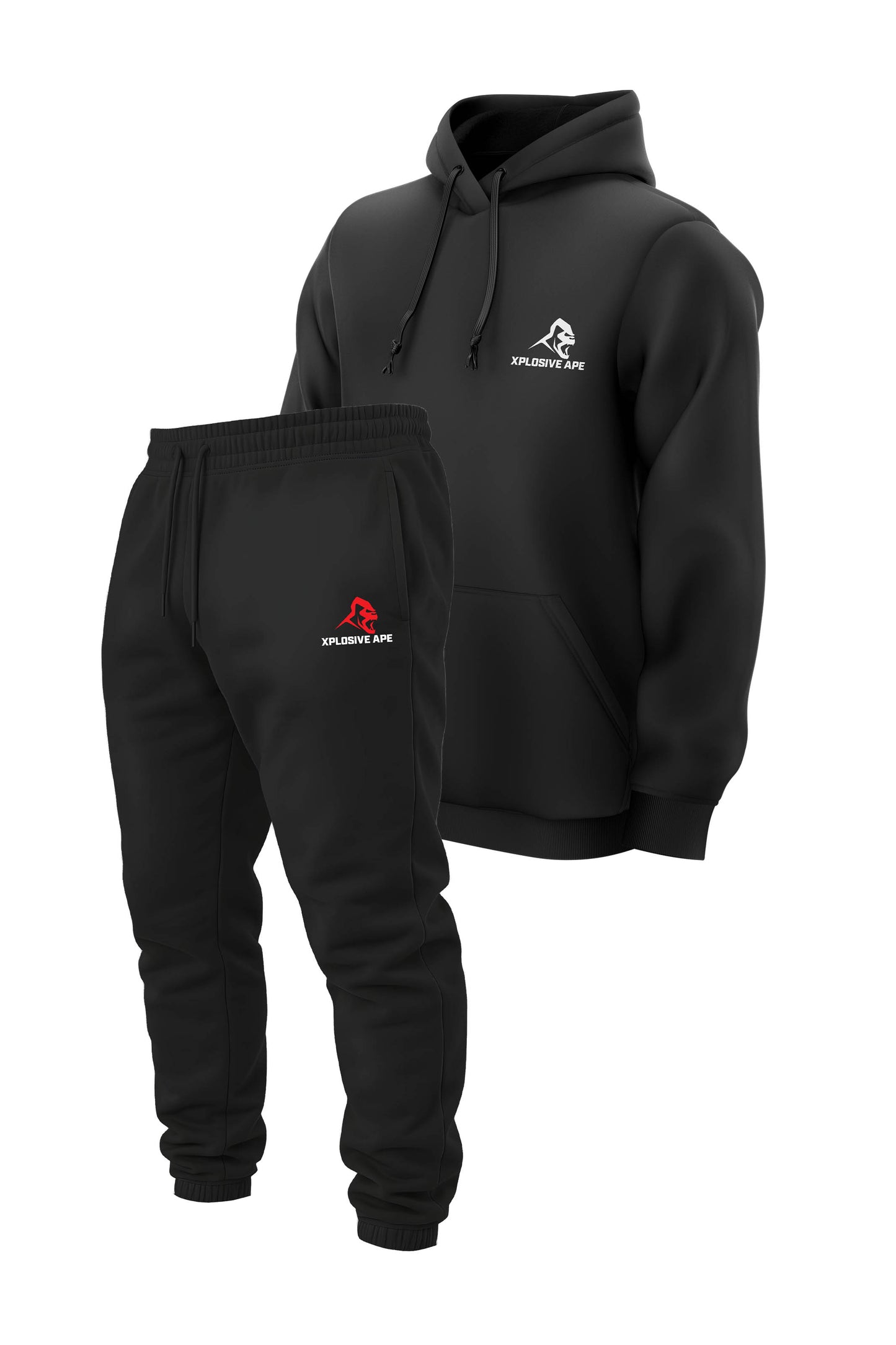XAPE Classic V2 String Hoodie & Original Logo V2 Joggers Combo - Black