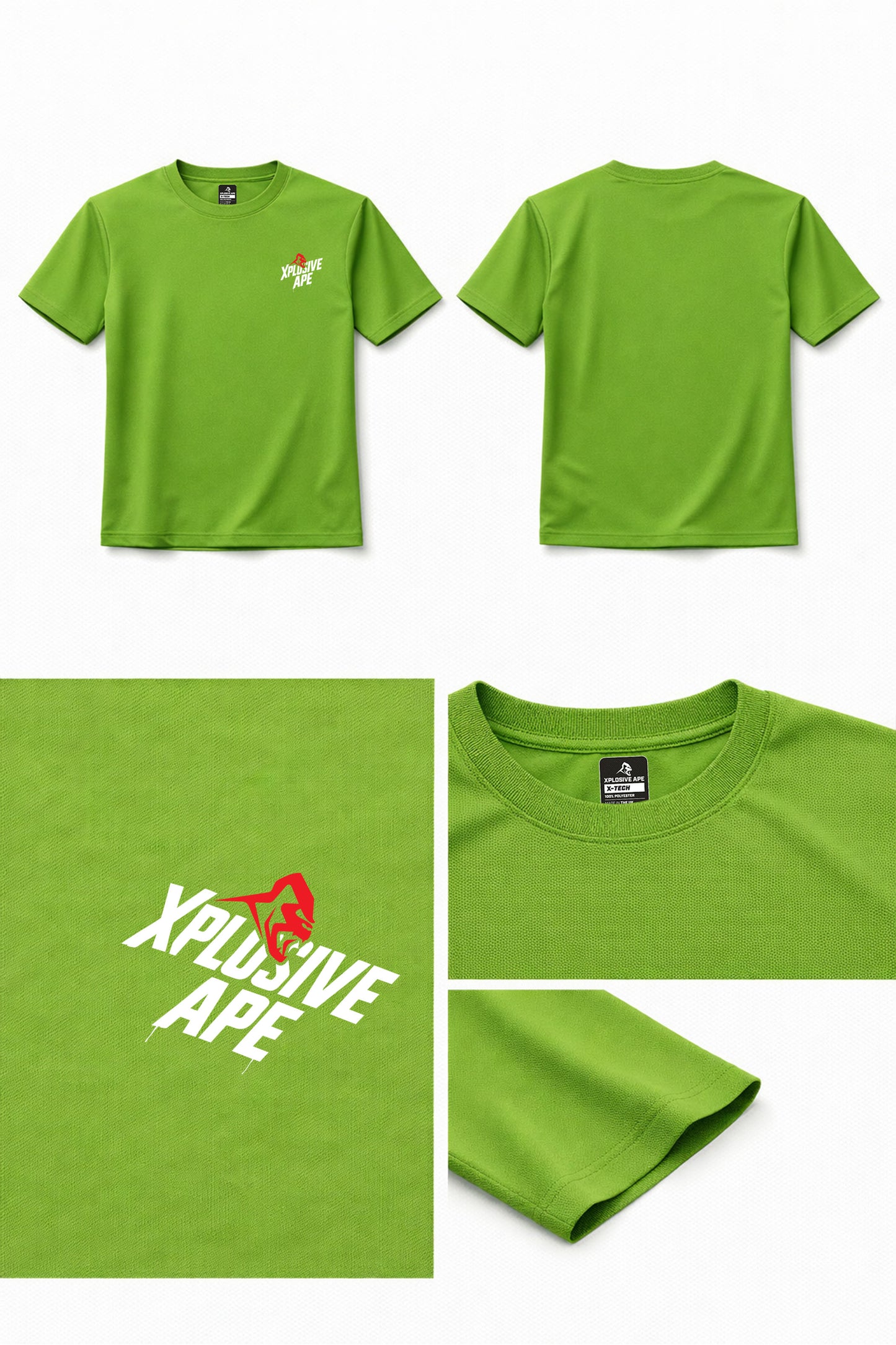 XAPE Classic Stencil Logo X Tech Tee - Lime