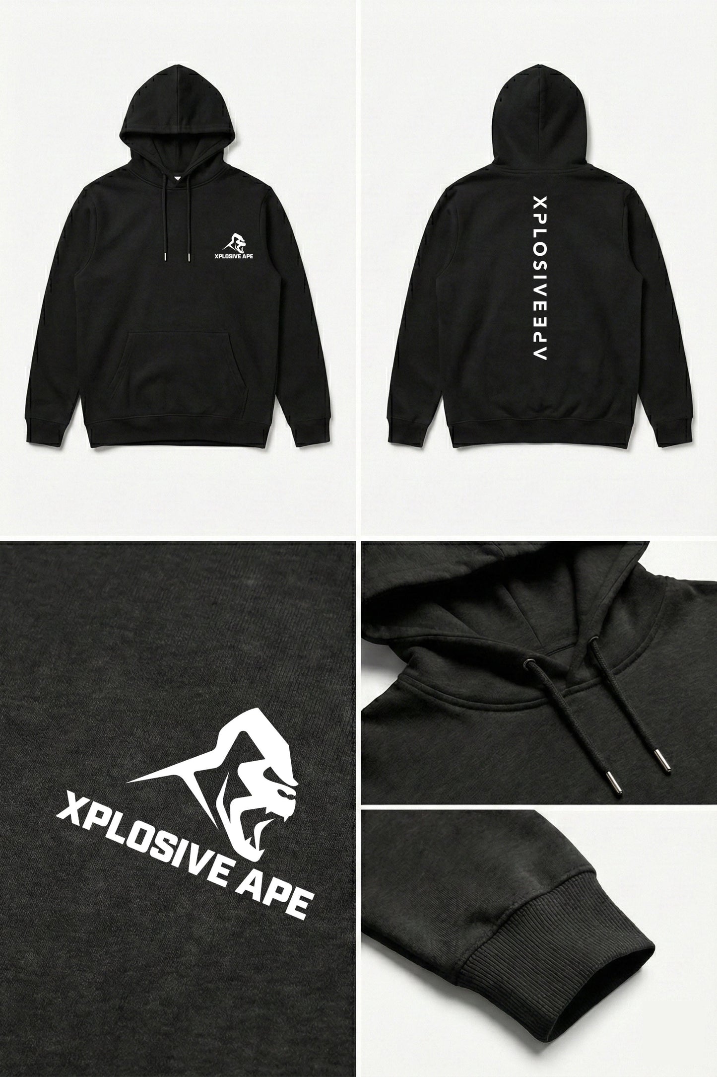 XAPE Futuristic V2 String Hoodie - Black