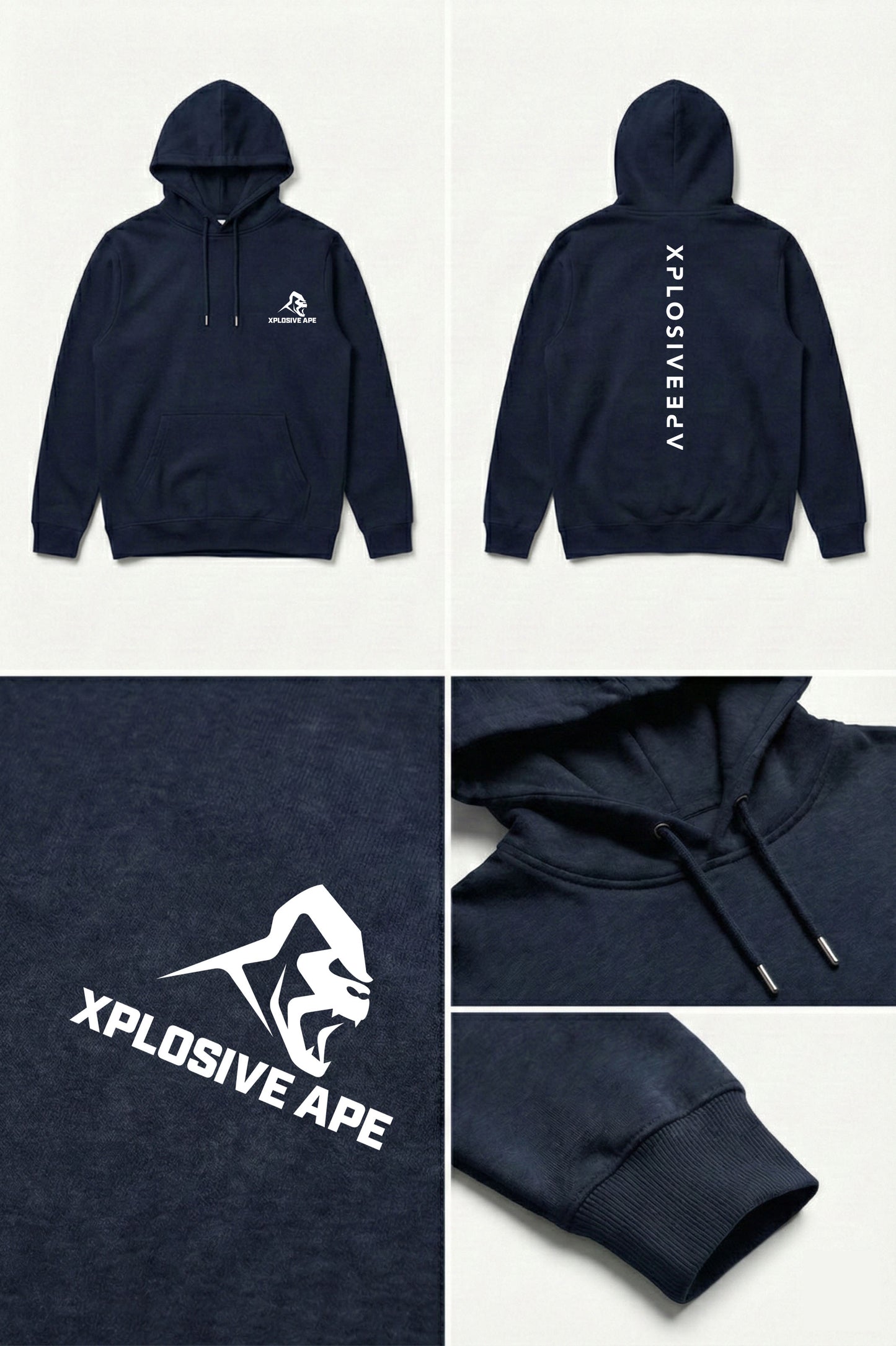 XAPE Futuristic V2 String Hoodie - Navy