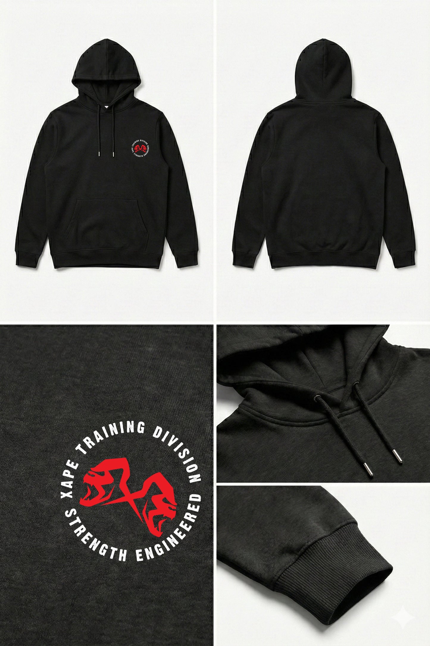 XAPE Training Division V2 String Hoodie - Black