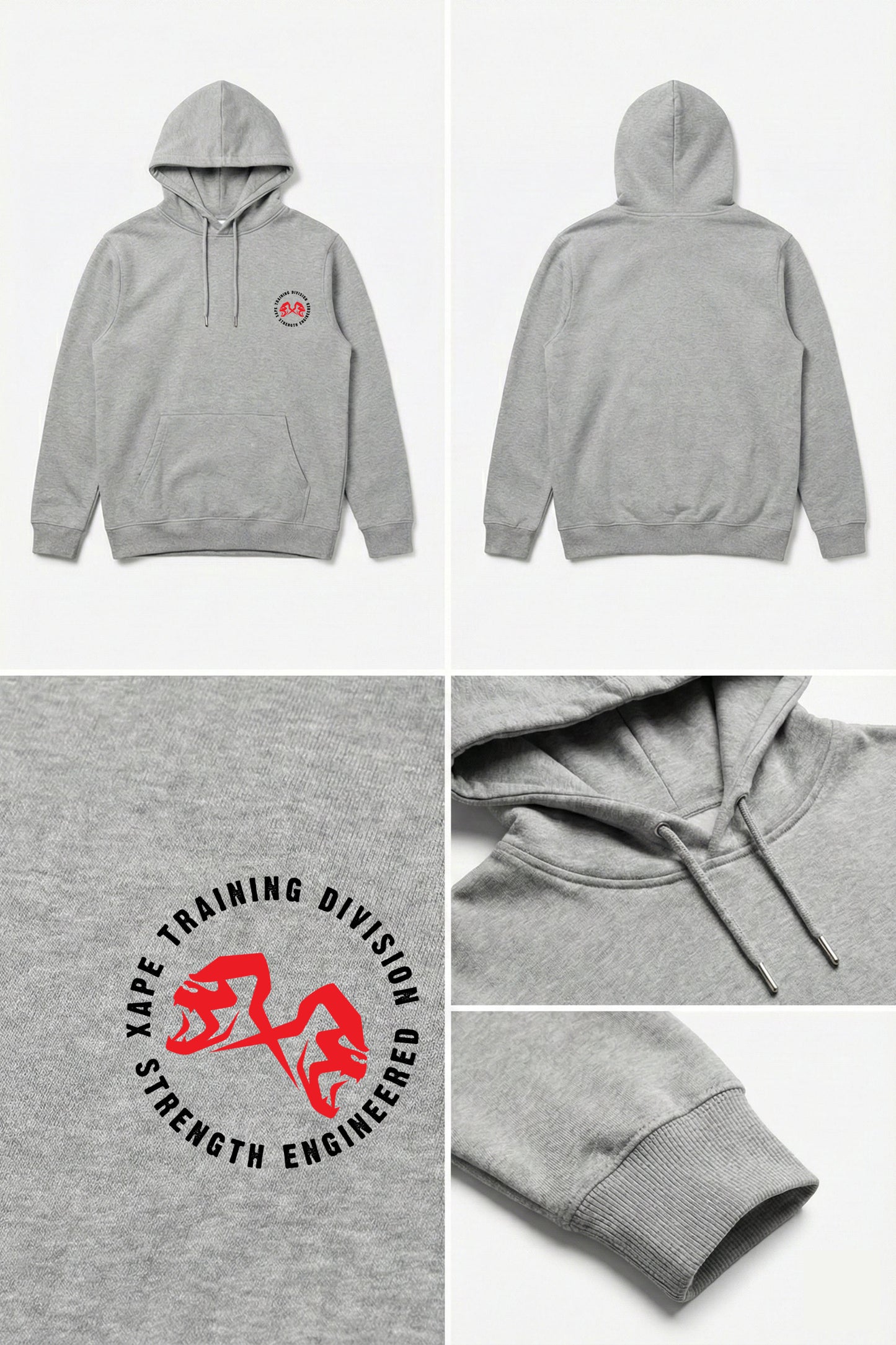 XAPE Training Division V2 String Hoodie - Sports Grey