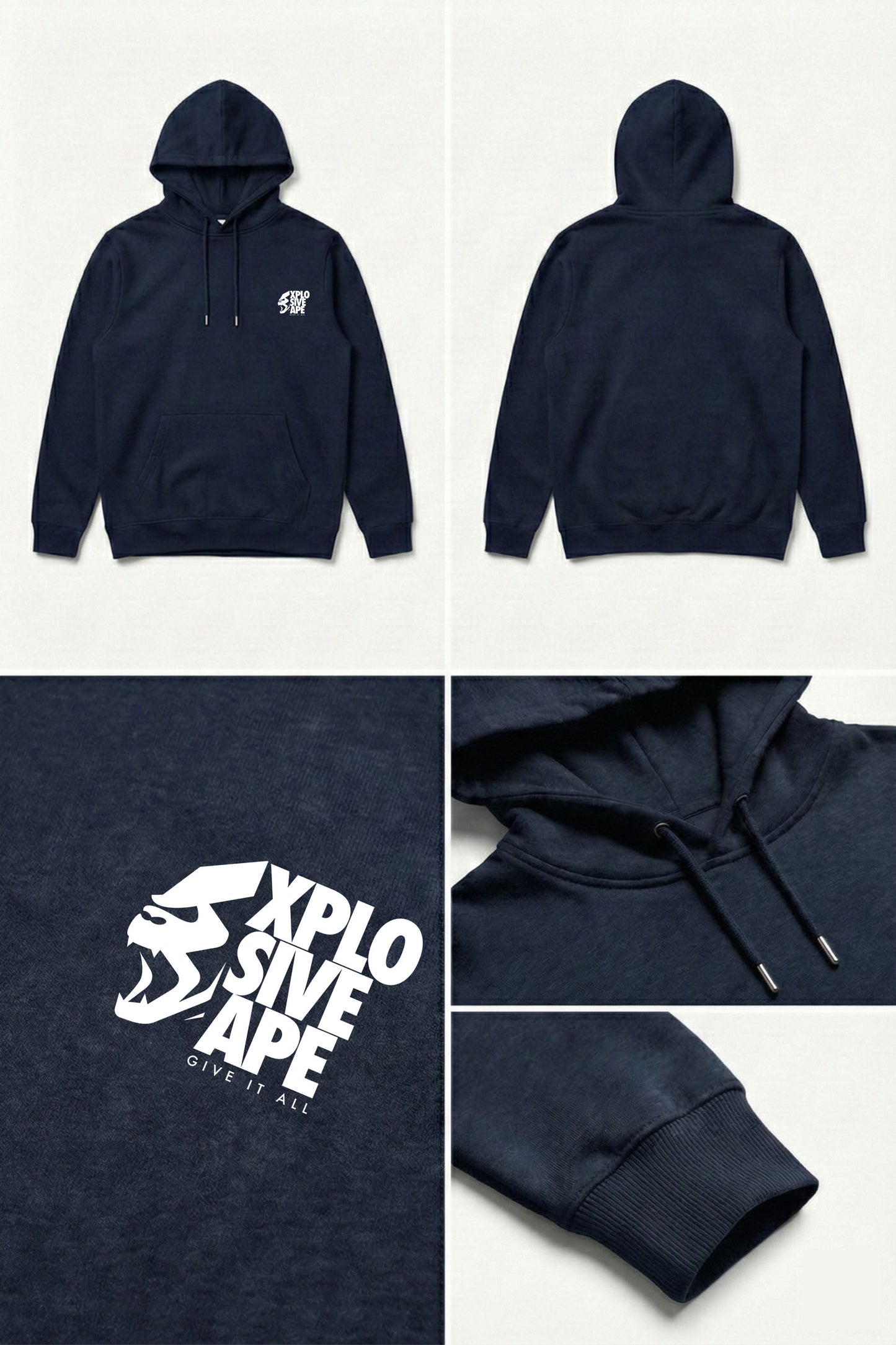 XAPE Ultimate Ape V2 String Hoodie - Navy