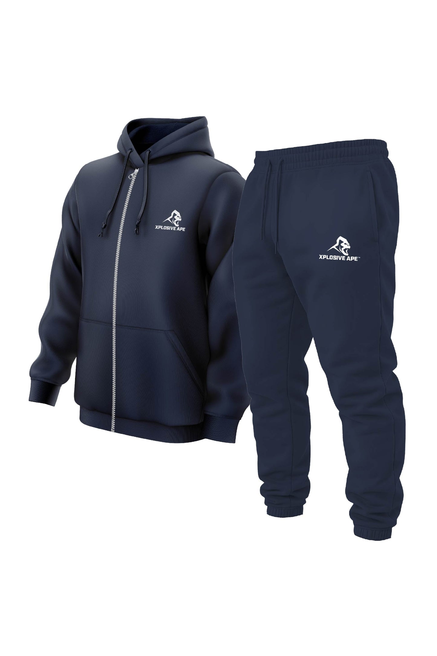 XAPE Prime V2 Zip Hoodie & Joggers Combo - Navy