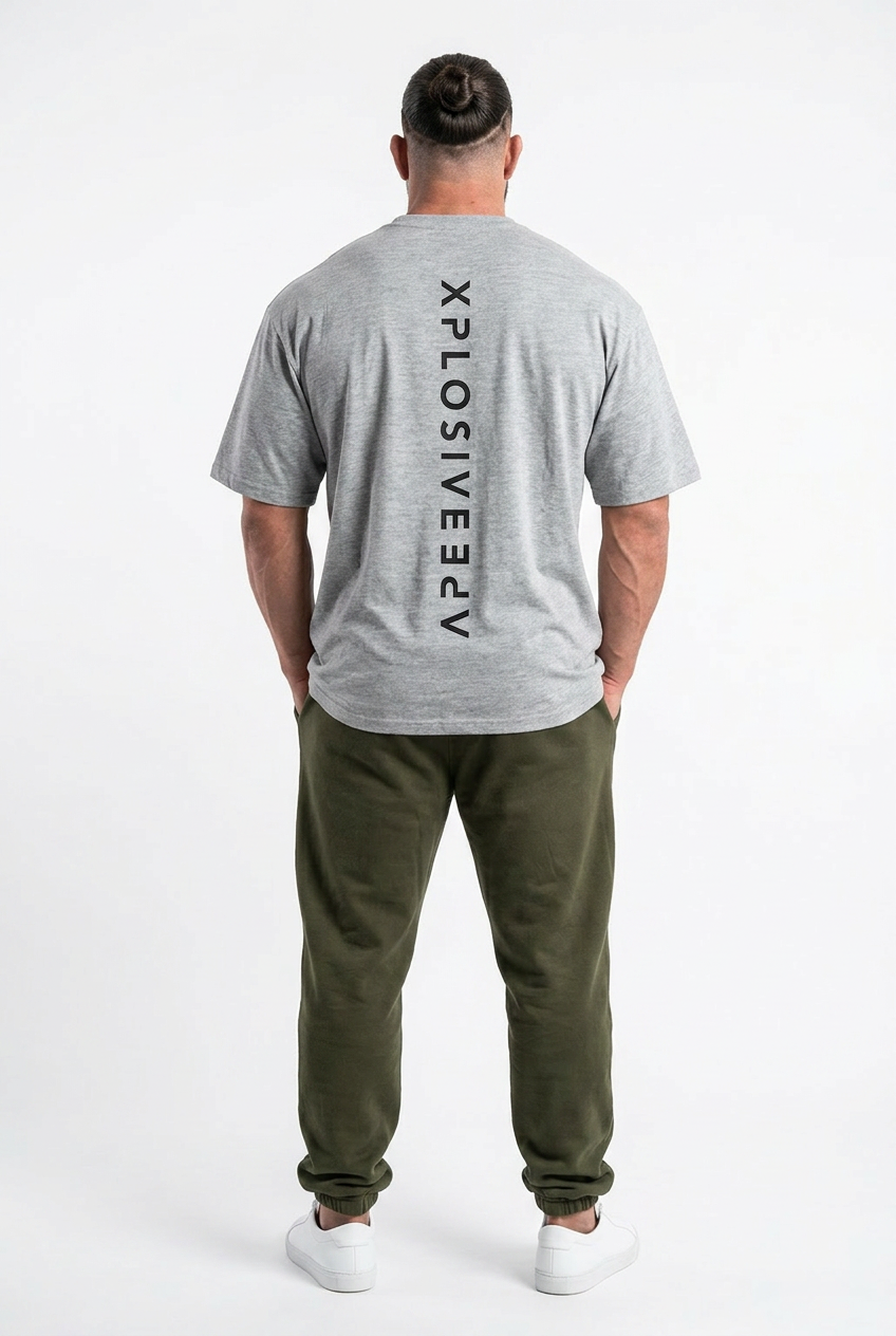 XAPE Futuristic Tee & Stacked Joggers Combo - Sports Grey/Khaki