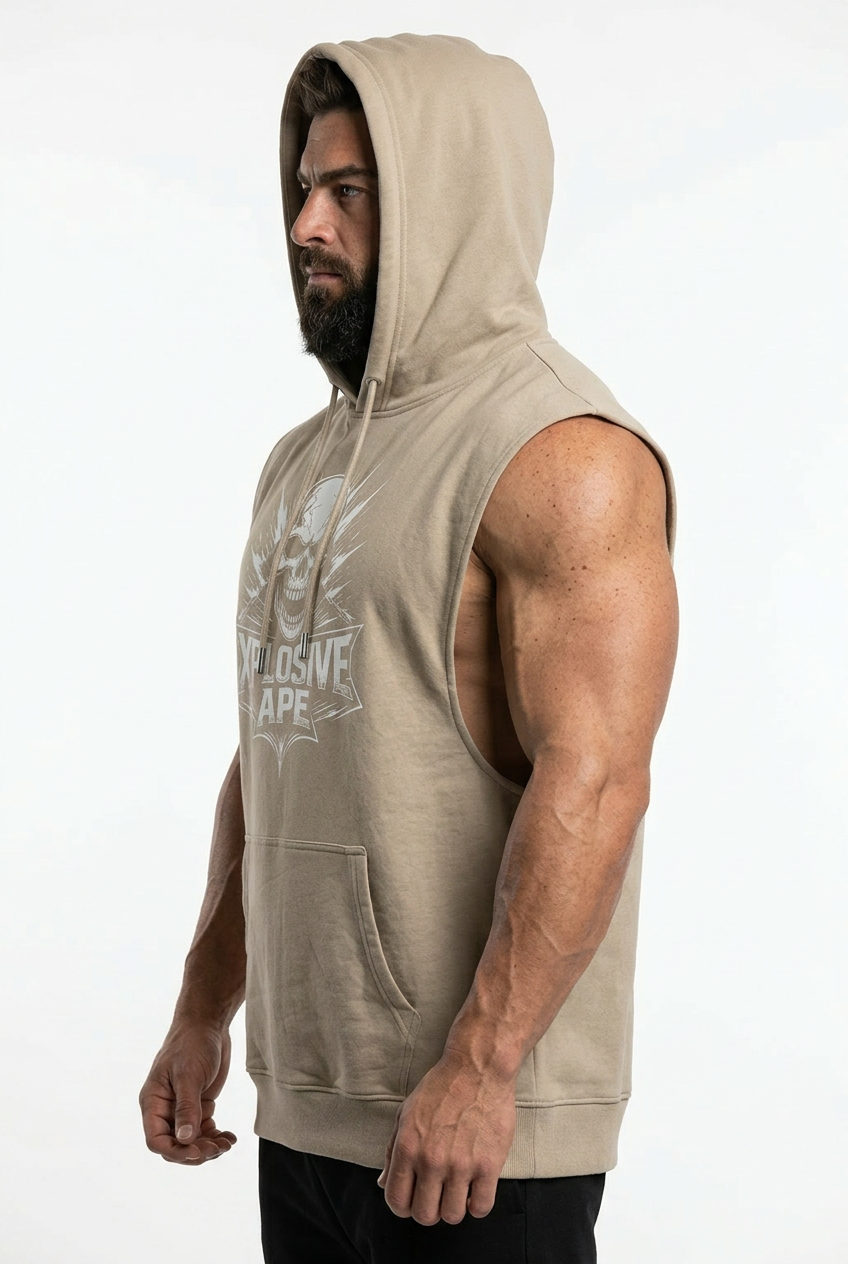 XAPE Apex Drop Arm Muscle Top - Sand