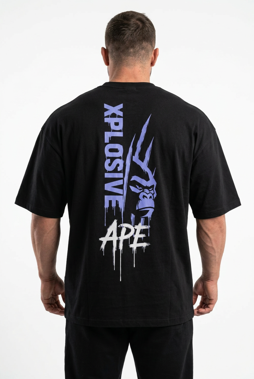 XAPE Slashline Ultra Oversized Tee - Black – Xplosive Ape