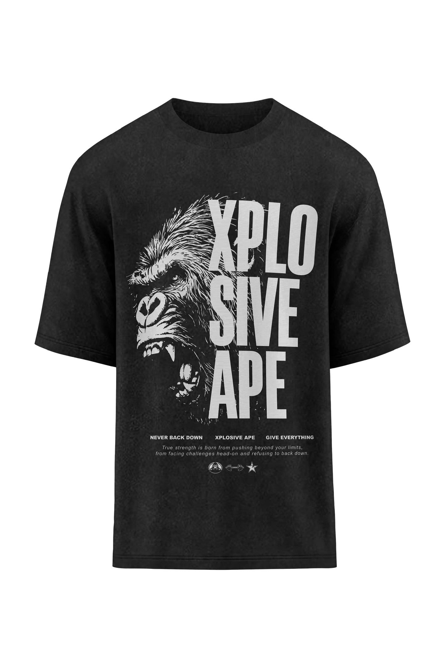 XAPE Vanguard V2 Oversized Tee - Acid Wash Black