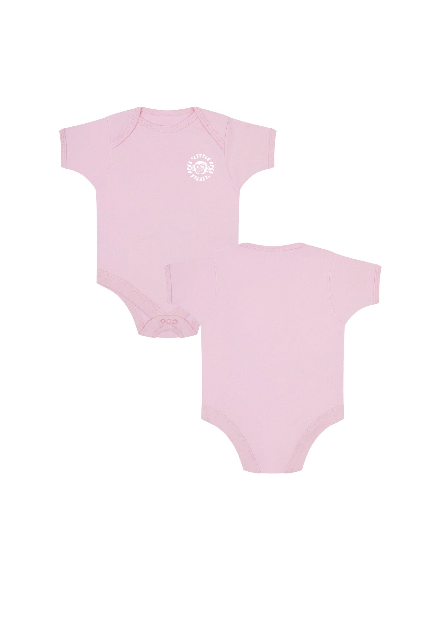 Little Apes Classic Badge Baby Body Suit - Light Pink