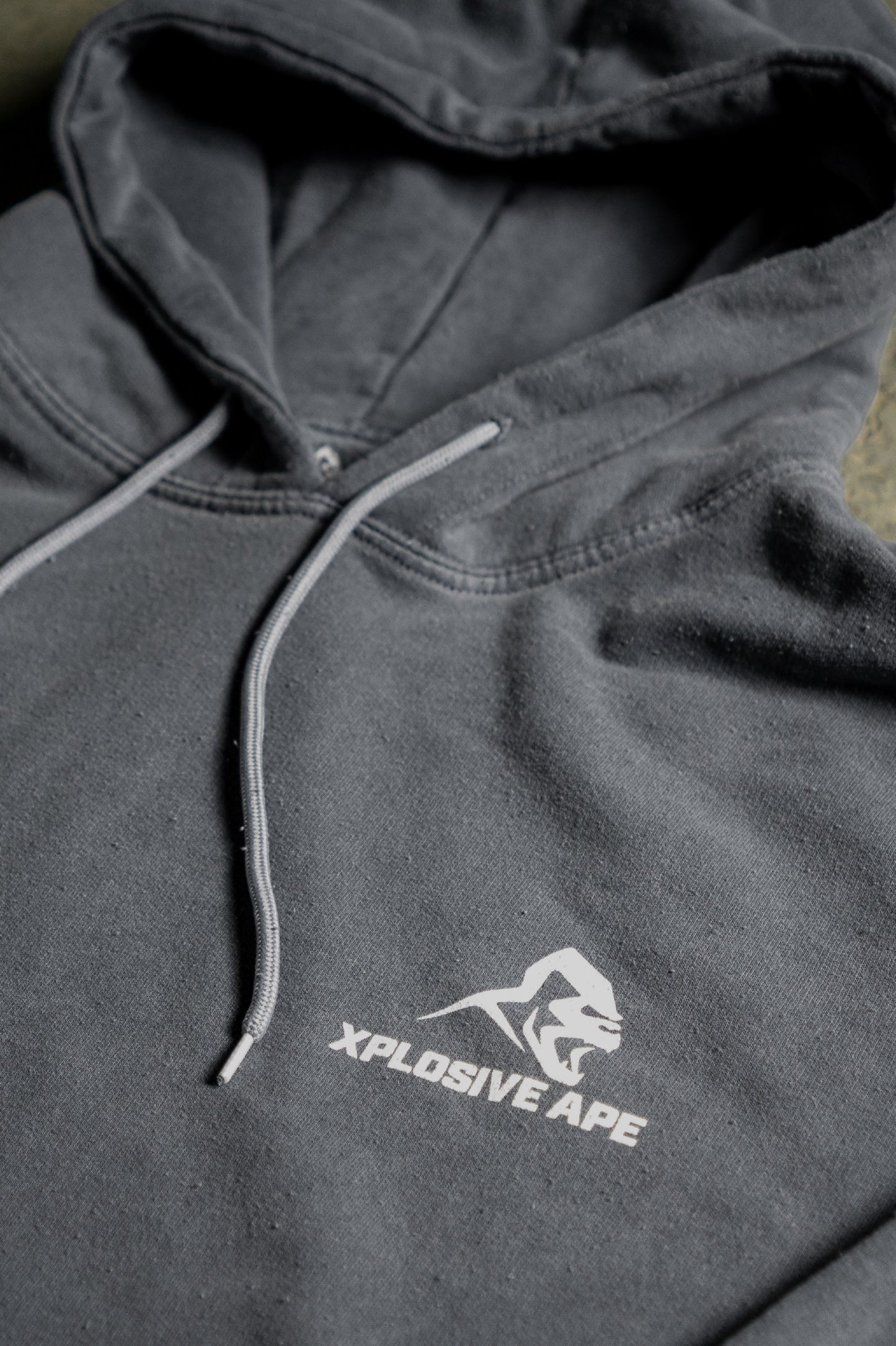 XAPE Vintage Wash String Hoodie - Charcoal