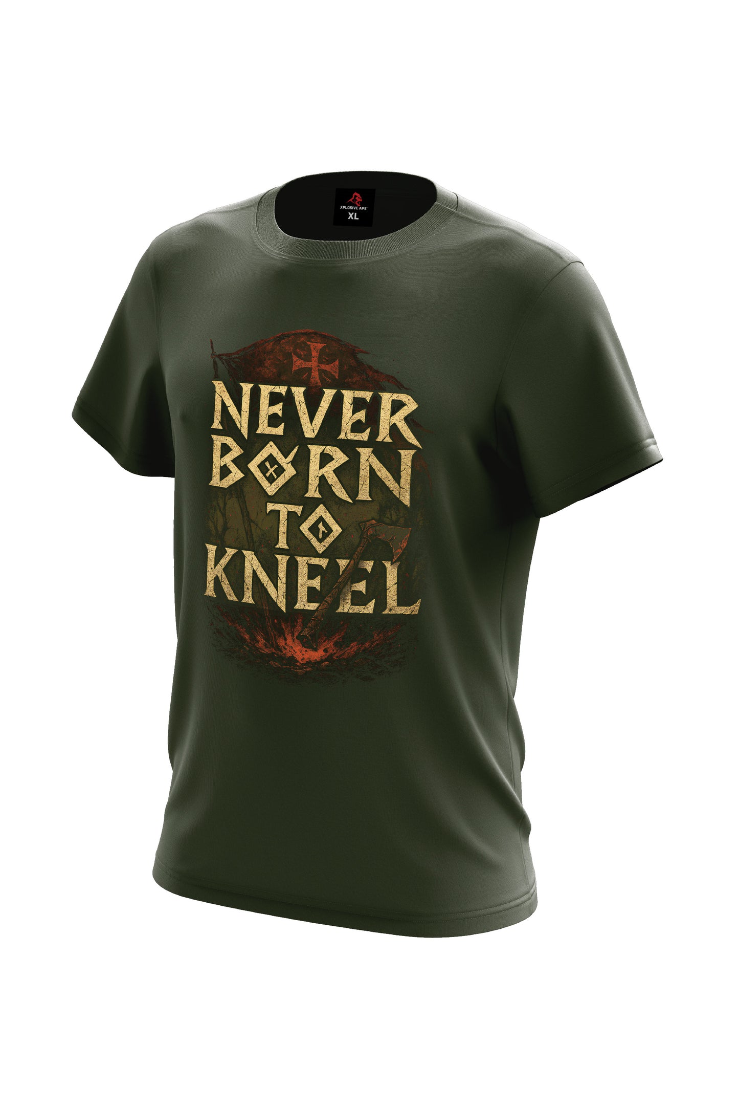 XAPE Never Born To Kneel Tee - Forest Green
