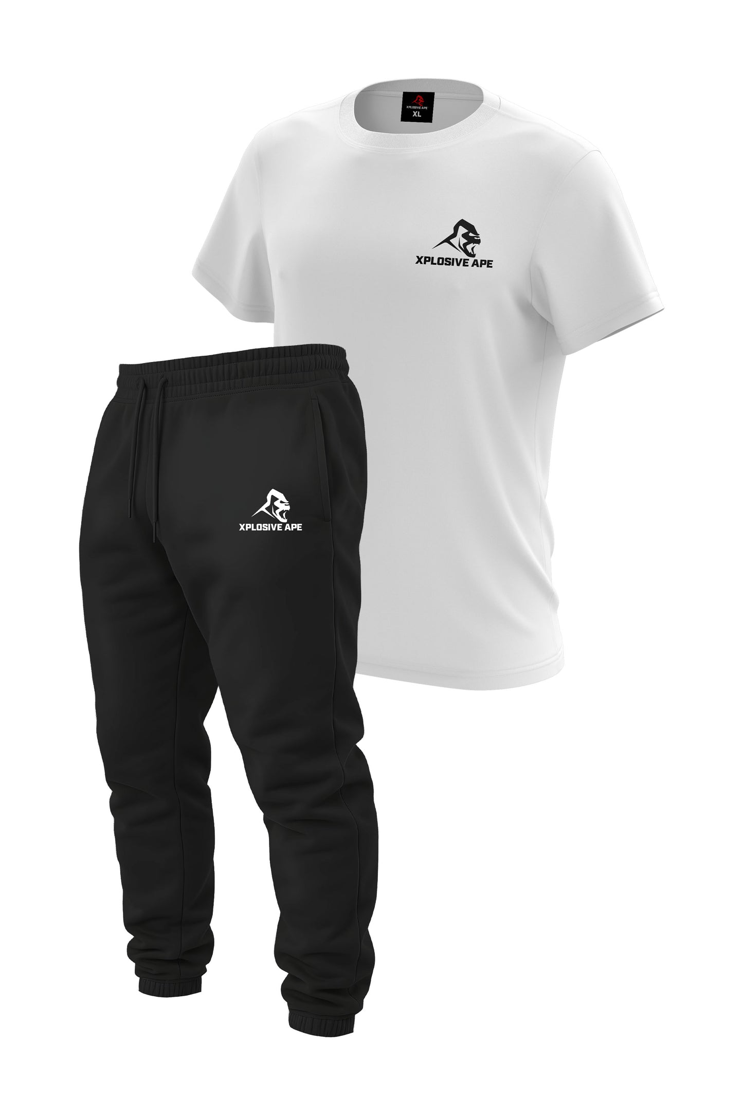 XAPE Prime Logo Joggers & Classic Logo Tee Combo - Black/White