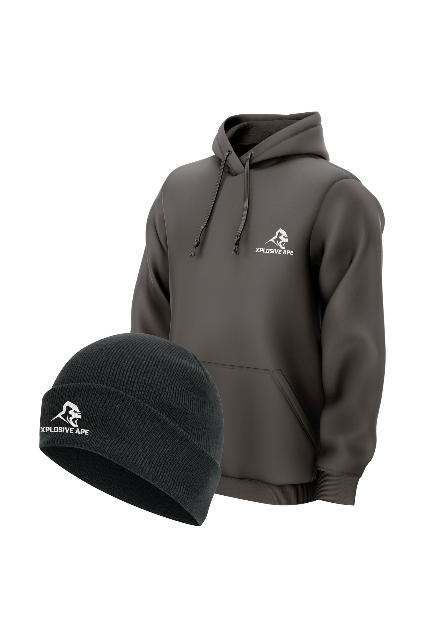 XAPE Classic String Hoodie & Prime Beanie - Charcoal/Black