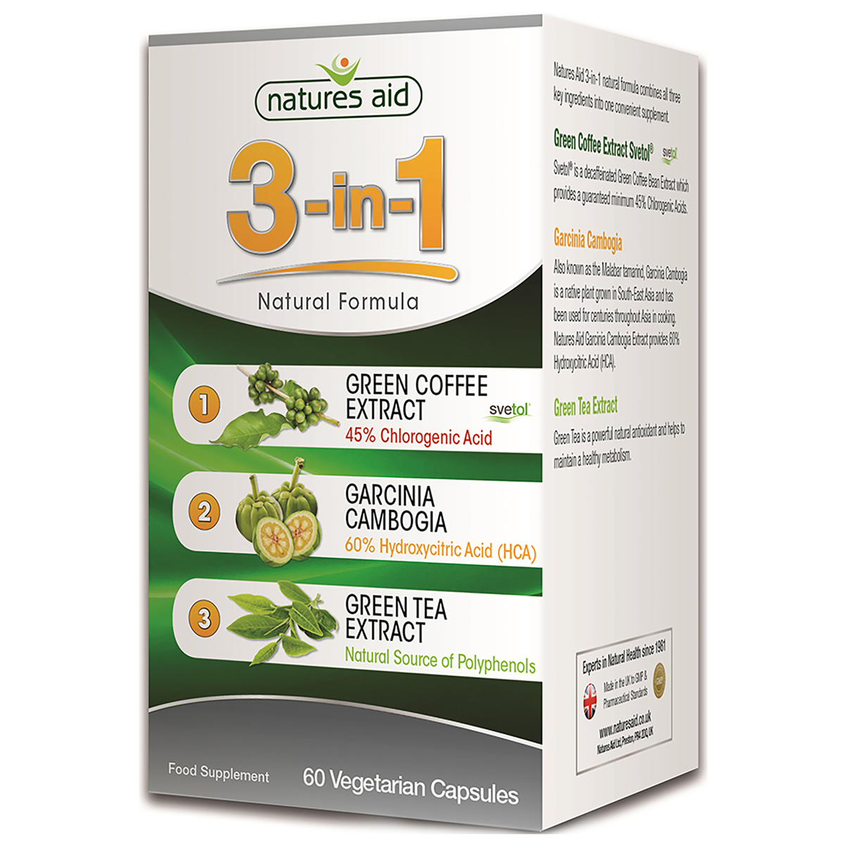 Natures Aid 3-in-1 Natural Formula 60 Caps