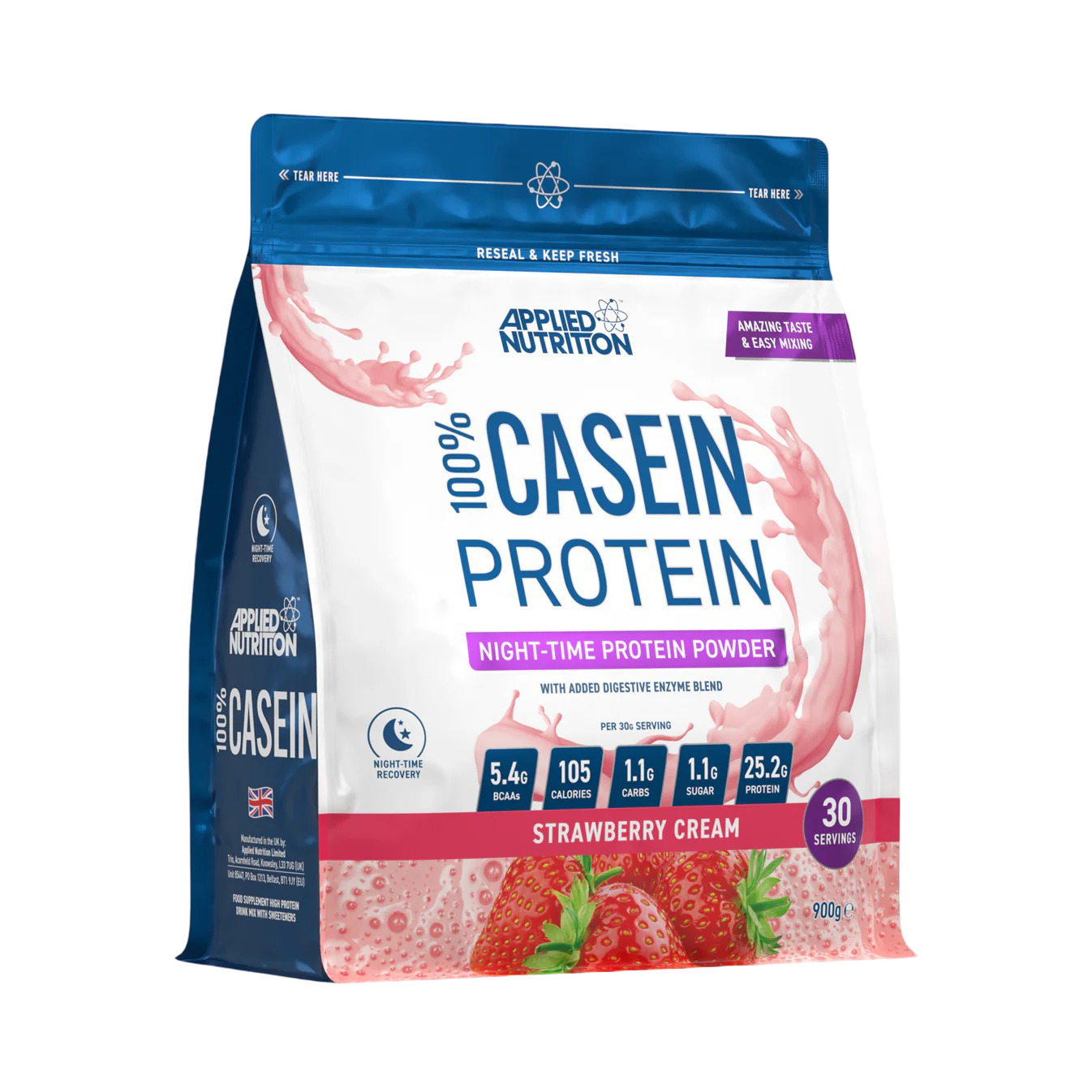 Applied Nutrition Casein 900g Strawberry & Cream