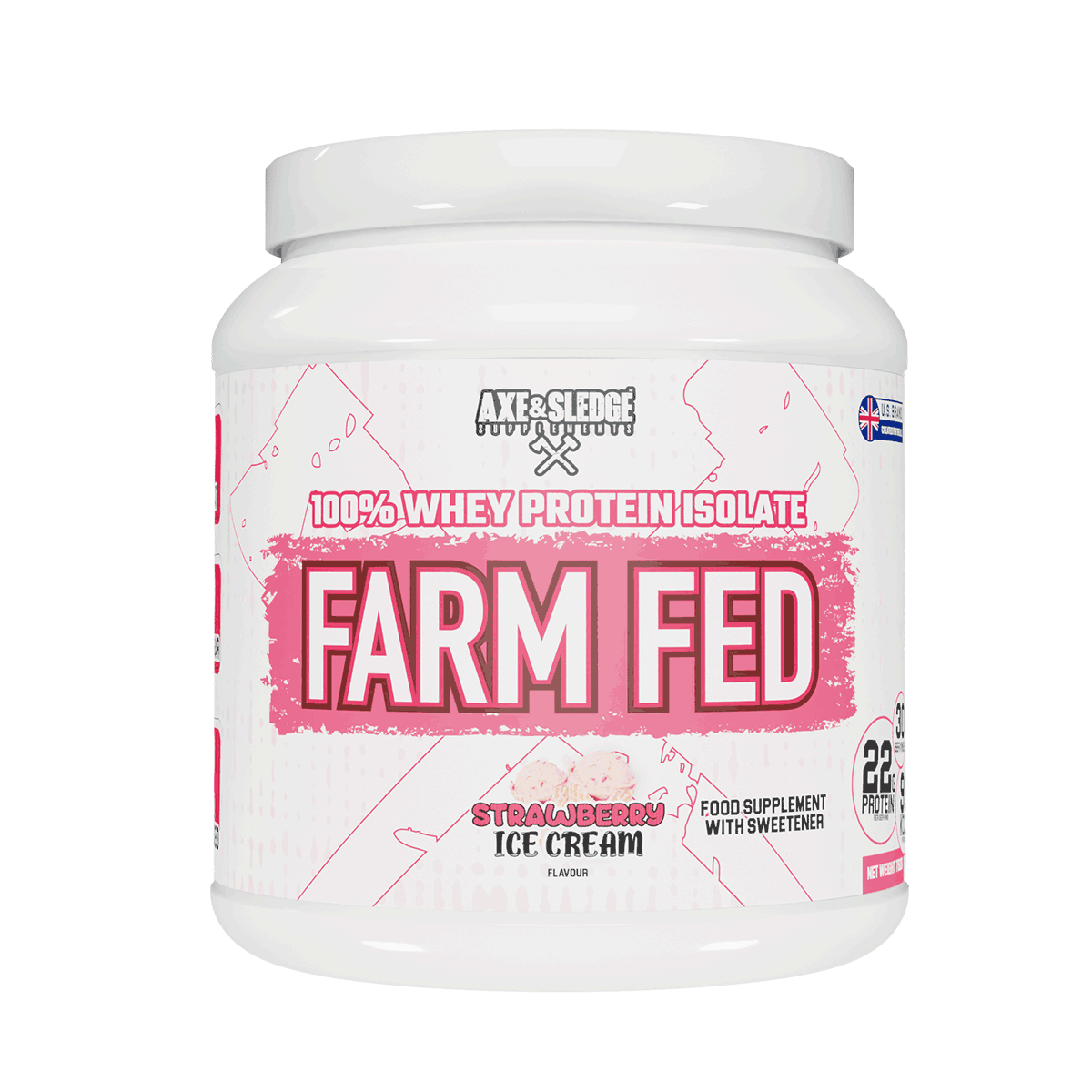 Axe & Sledge Supplements Farm Fed 792g Strawberry Ice Cream