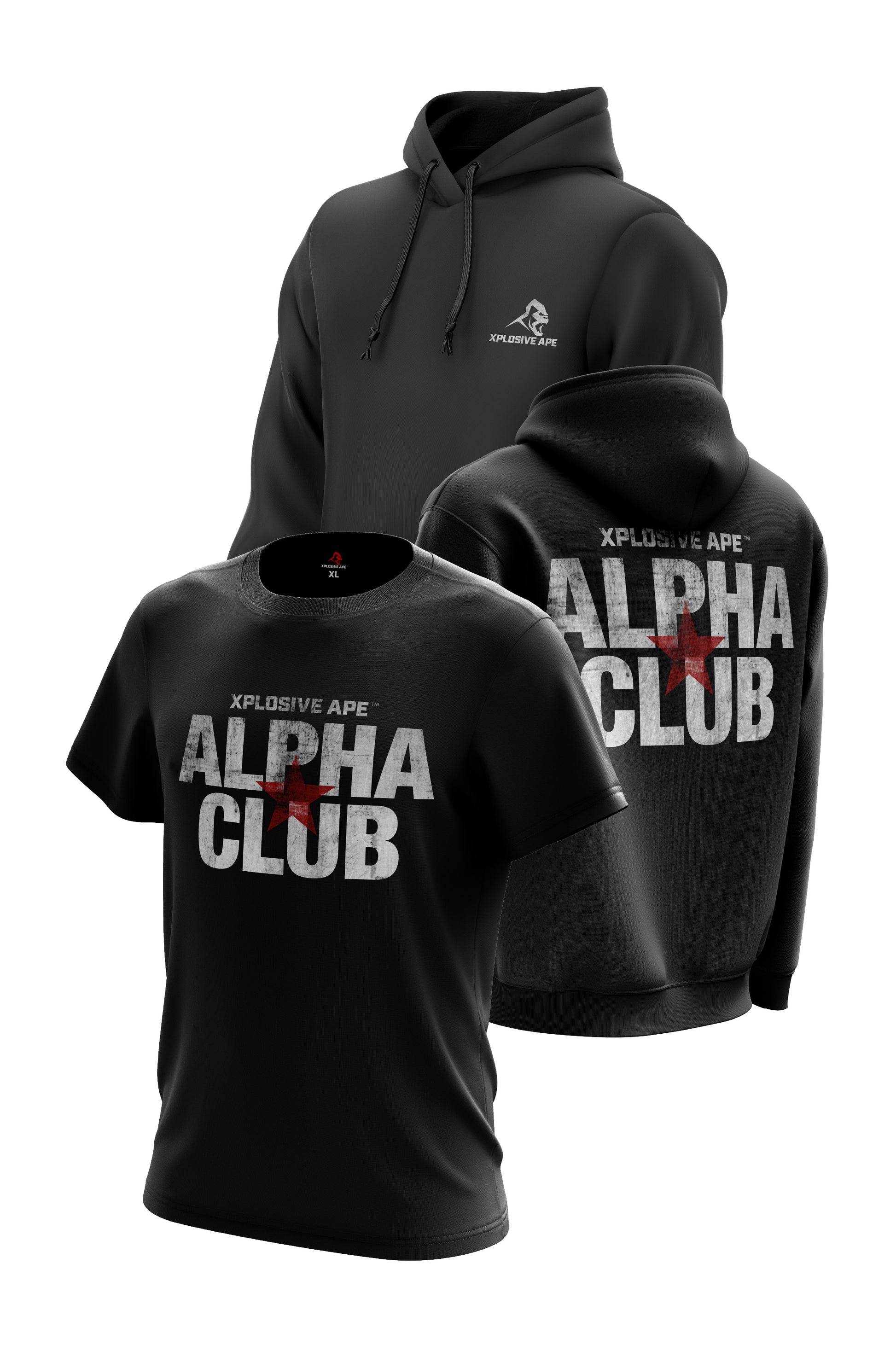 XAPE Alpha Club Hoodie & Tee Combo - Black