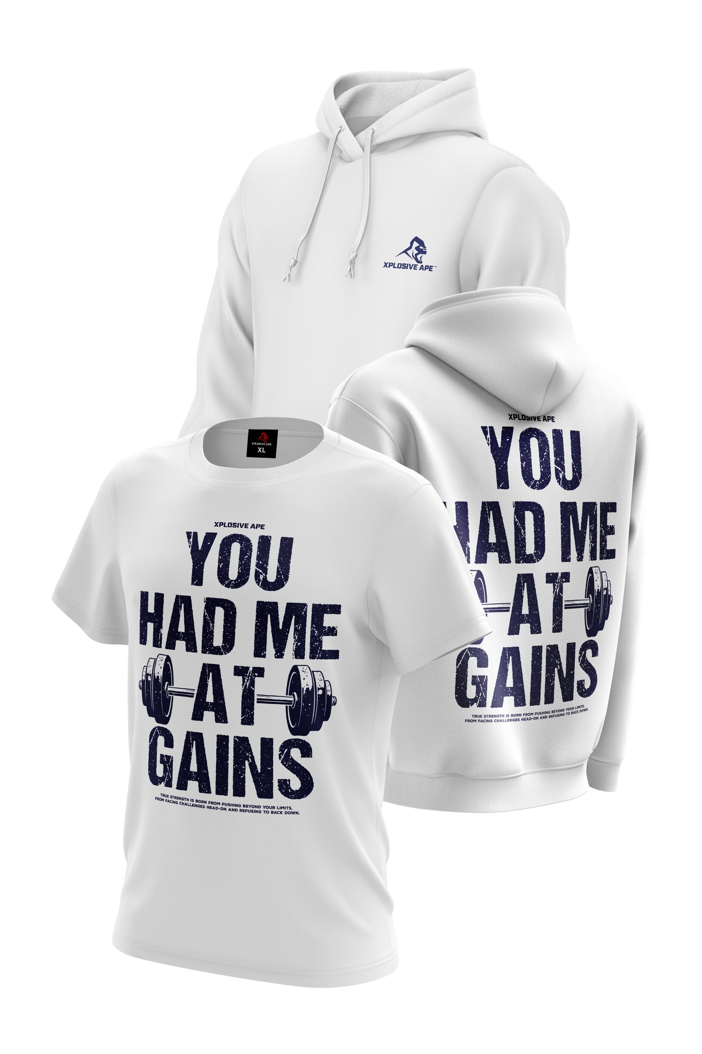 XAPE Alpha Gains Hoodie & Tee Combo - White