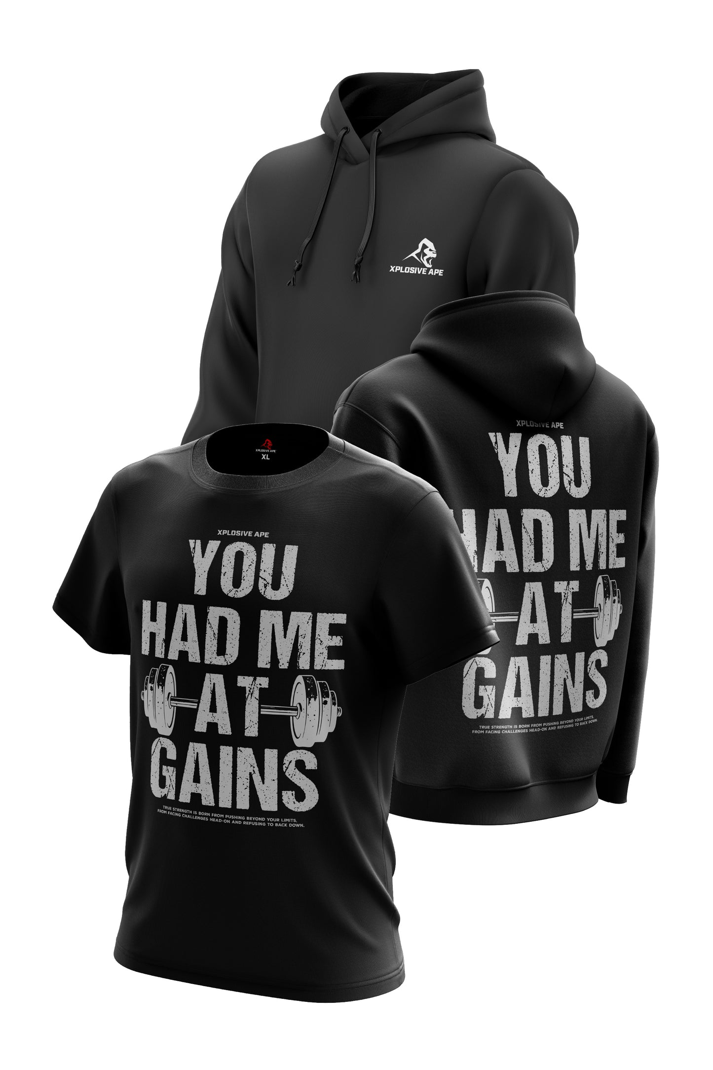 XAPE Alpha Gains Hoodie & Tee Combo - Black