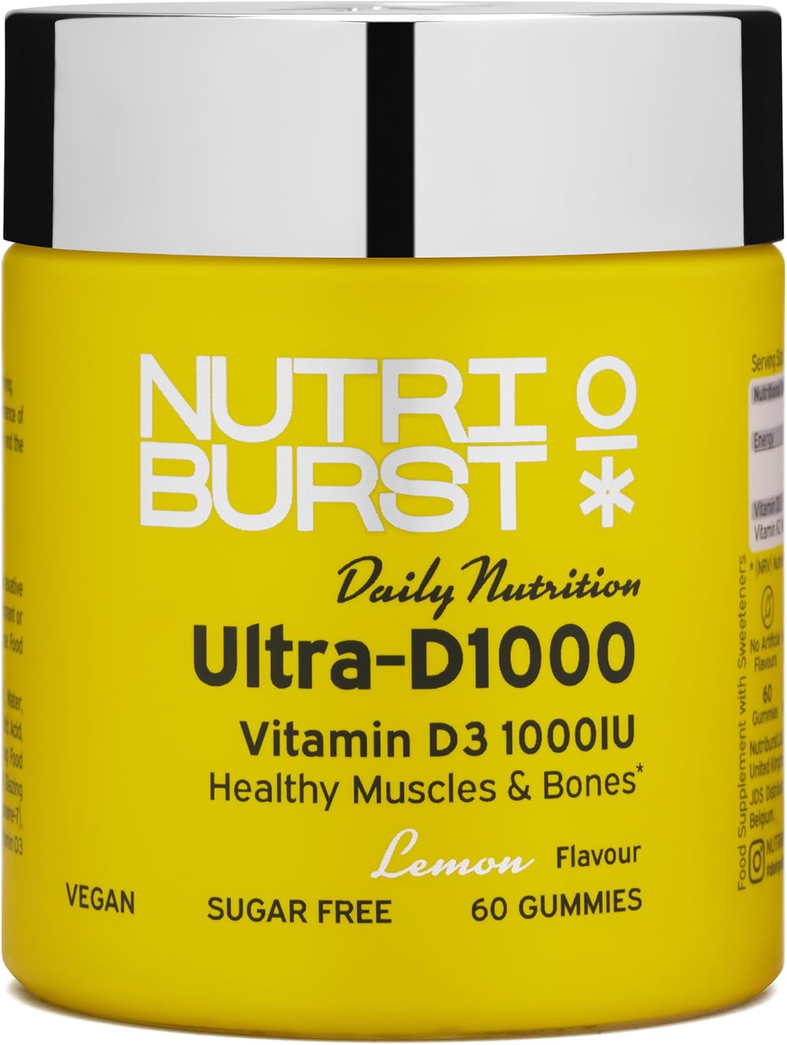 Nutriburst Ultra-D3 1000 IU 60 Gummies Lemon