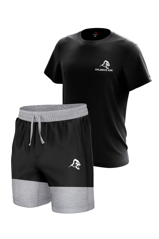 XAPE Essential Black Tee & Elite Black Shorts Bundle