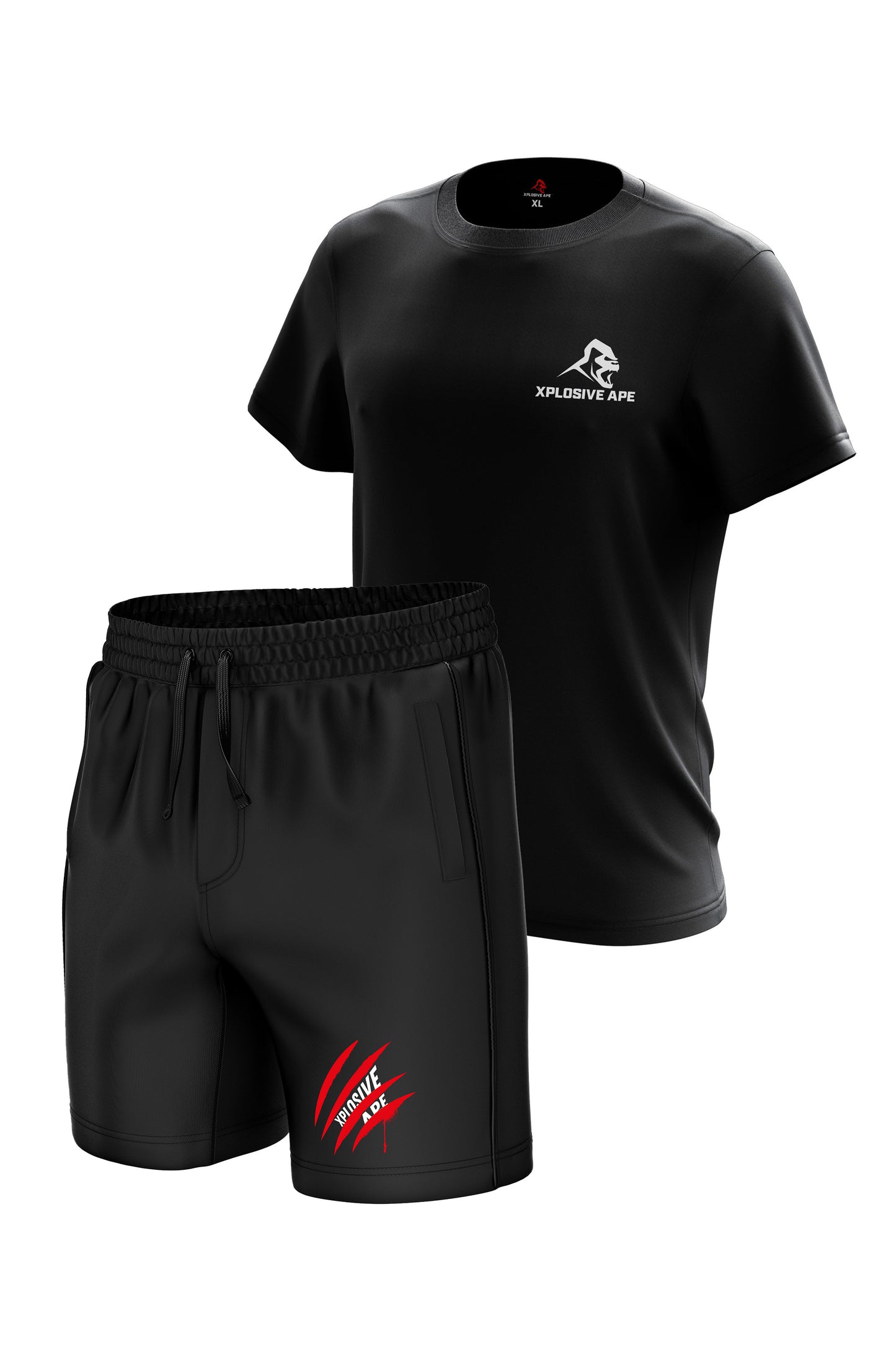 XAPE Essential Black Tee & Engrave Black Shorts Bundle