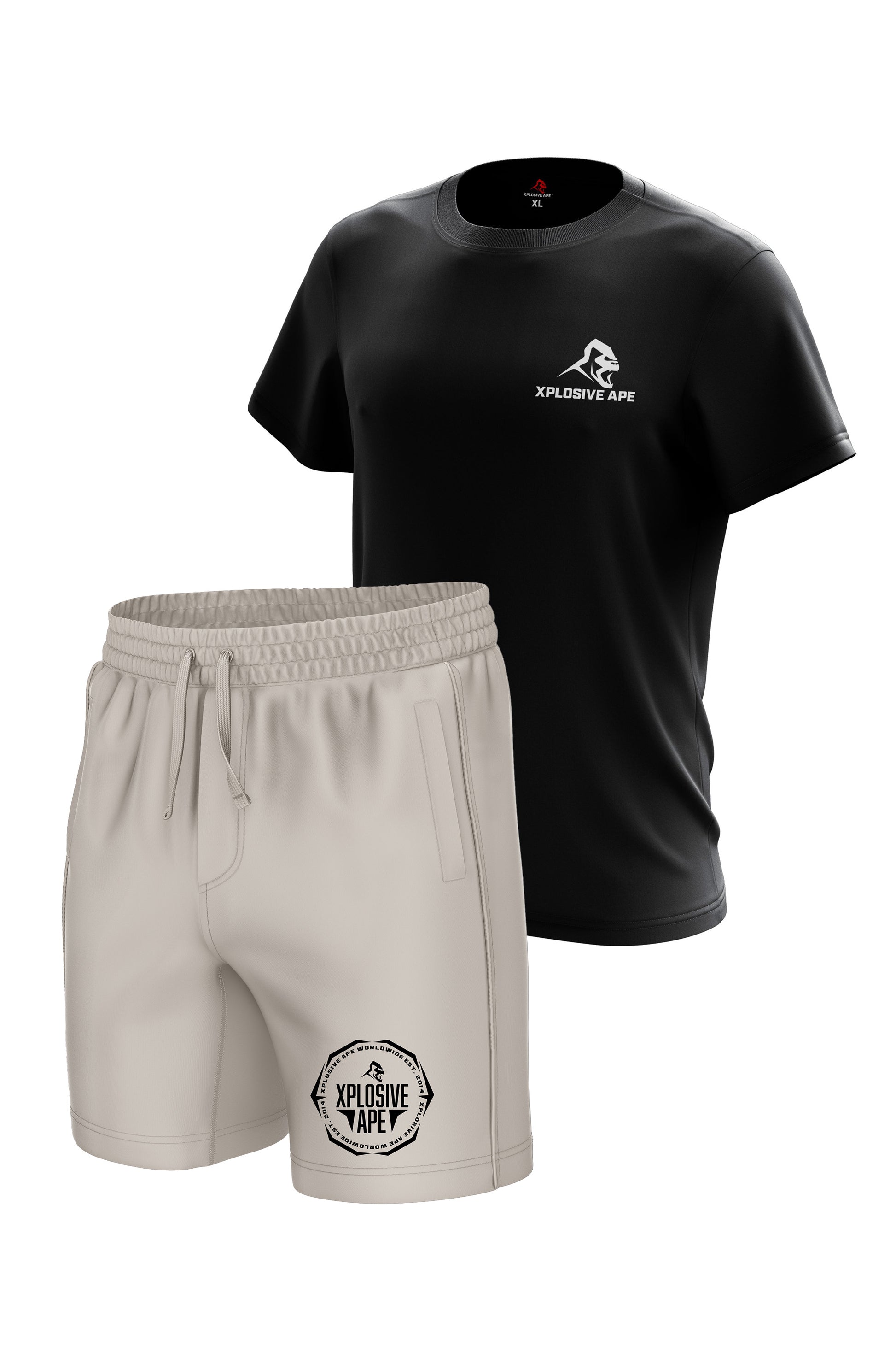 XAPE Essential Black Tee & Troop Sand Shorts Bundle