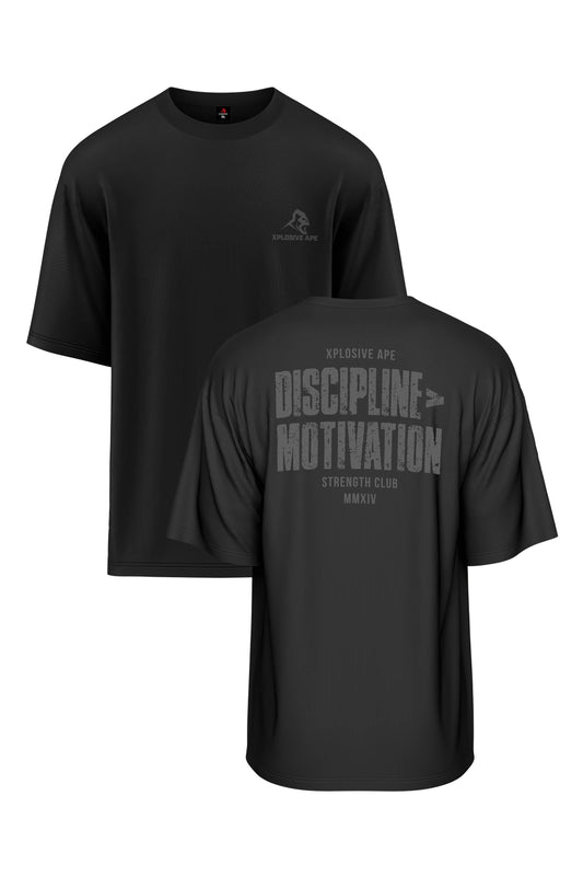 XAPE Discipline Motivation Oversized Tee - Black