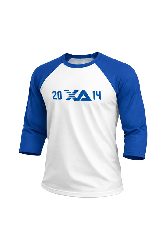 XAPE Blockline Raglan 3/4 Sleeve Tee - White/Royal Blue