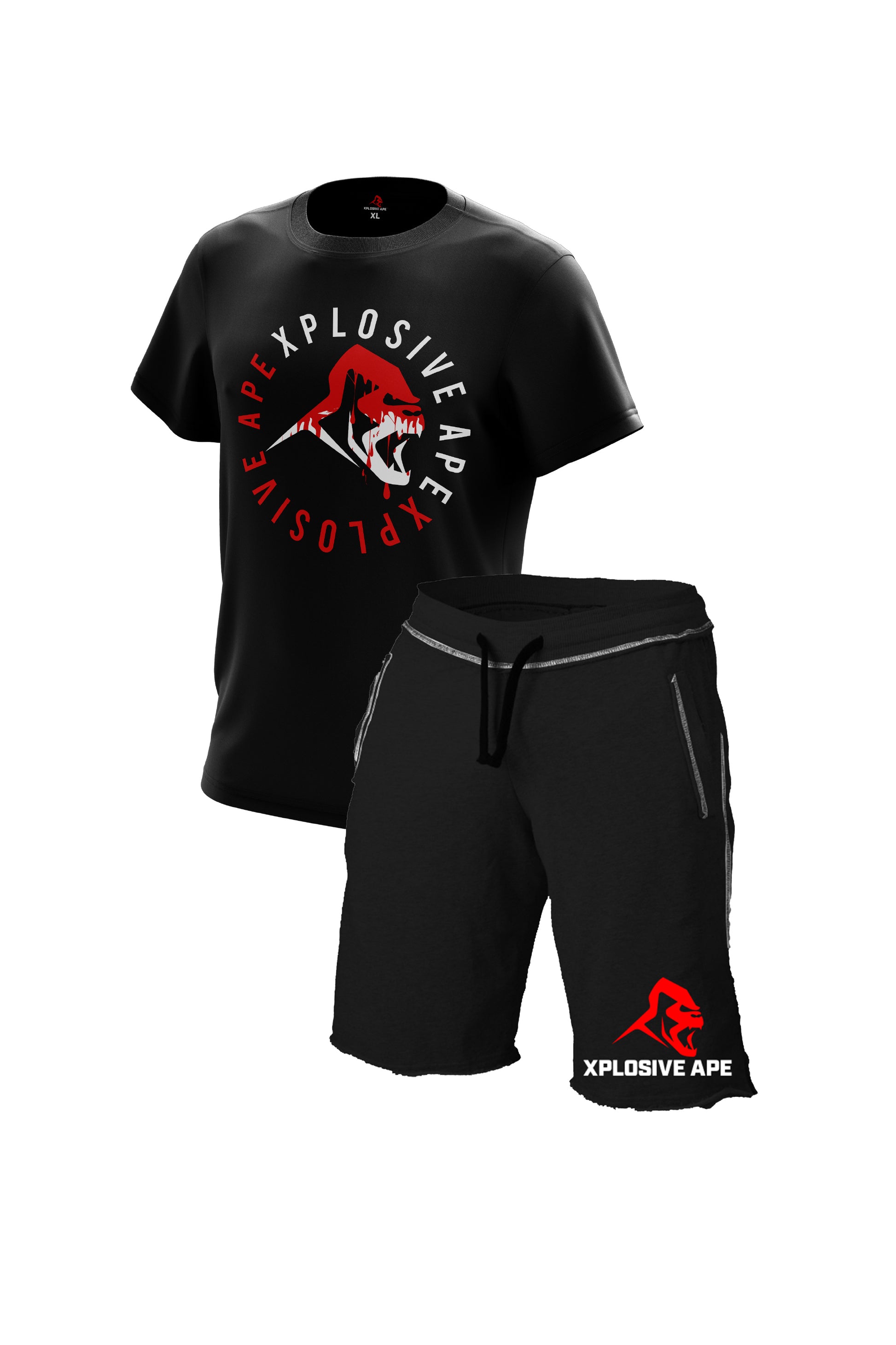 XAPE Ultimate Rag Shorts & Bloodshed Tee Combo - Black