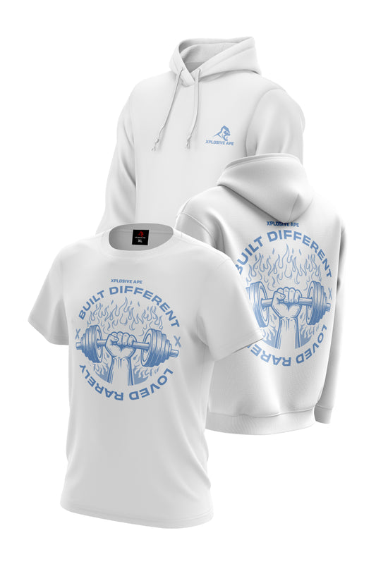 XAPE Built Different  Hoodie & Tee Combo - White