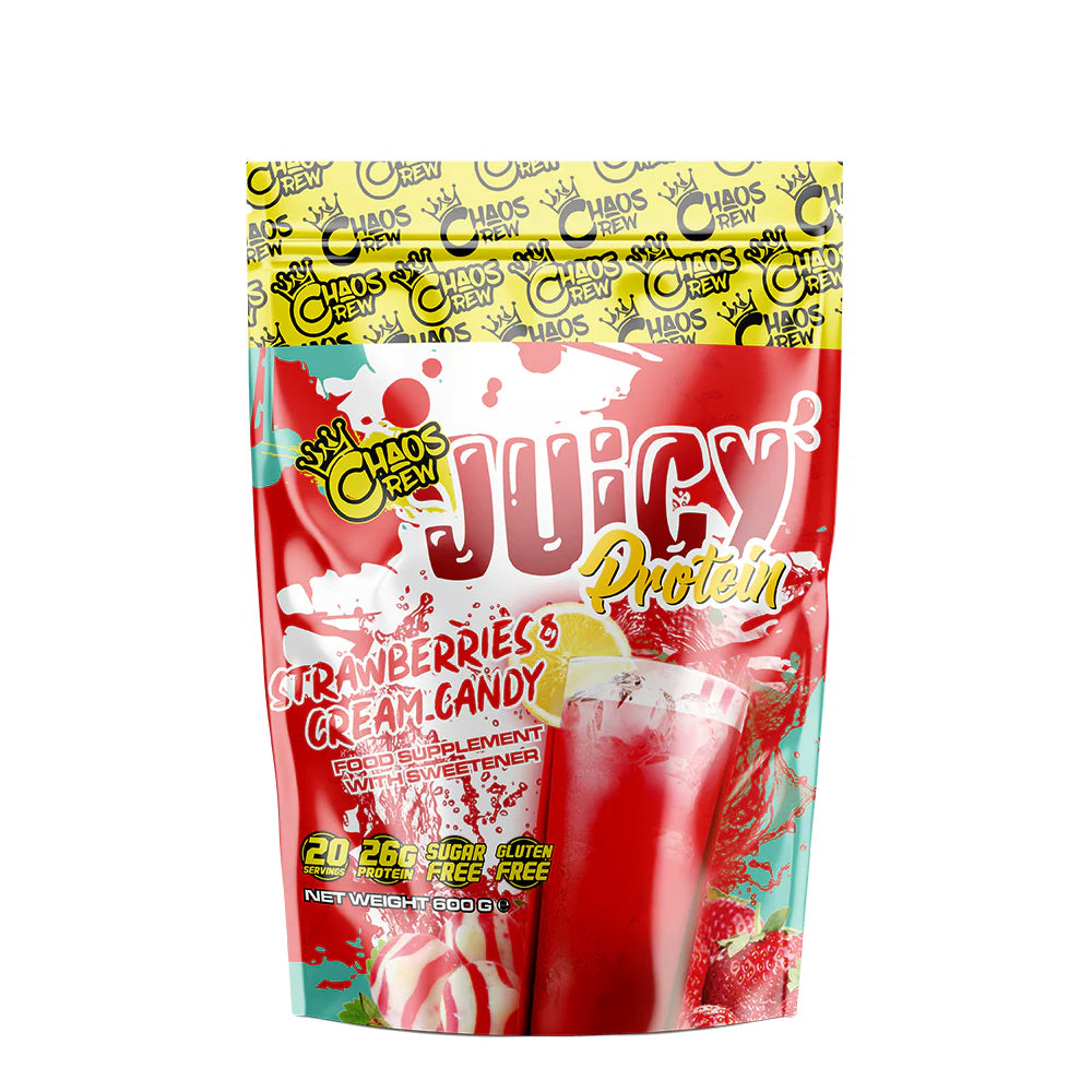 Chaos Crew Juicy Protein 600g Strawberries and Cream Candy