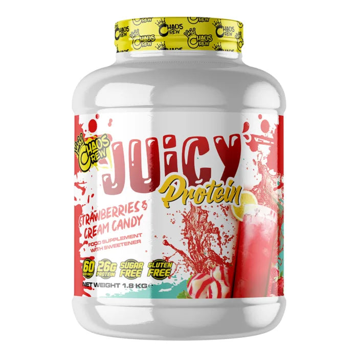 Chaos Crew Juicy Protein 1.8kg Strawberries and Cream Candy