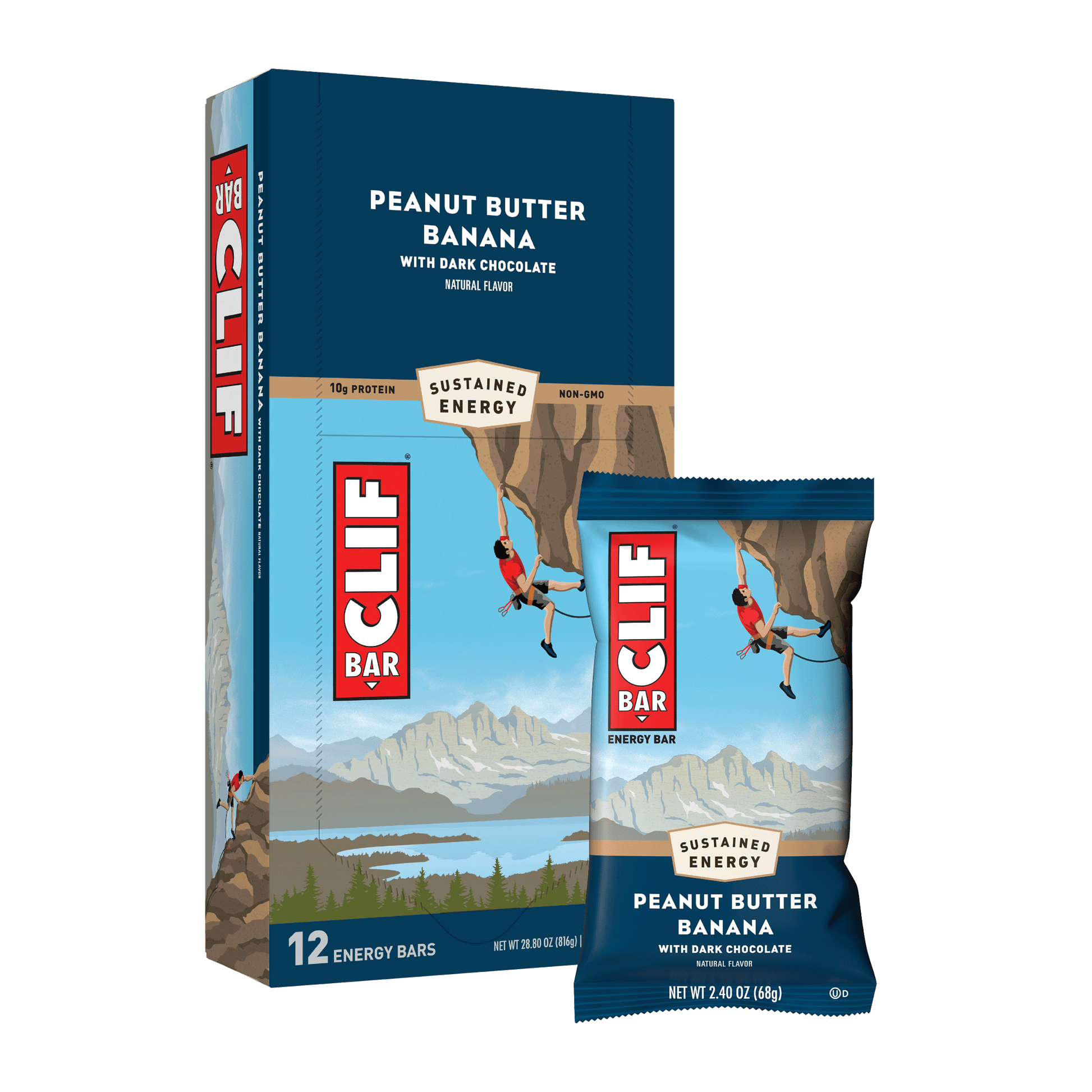 CLIF Bar 12x68g Peanut Butter Banana with Dark Chocolate