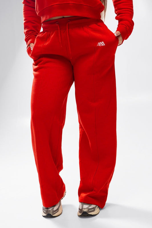 XAPE Core Logo Flared Joggers - Red
