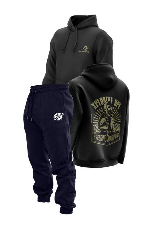 XAPE Champions Hoodie & Ultimate Joggers Combo - Black/Navy