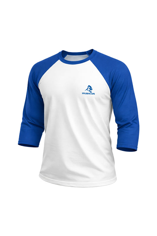 XAPE Classic Raglan 3/4 Sleeve Tee - White/Royal Blue