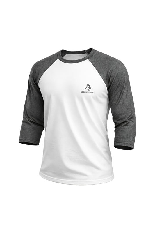 XAPE Classic Raglan 3/4 Sleeve Tee - White/Dark Heather