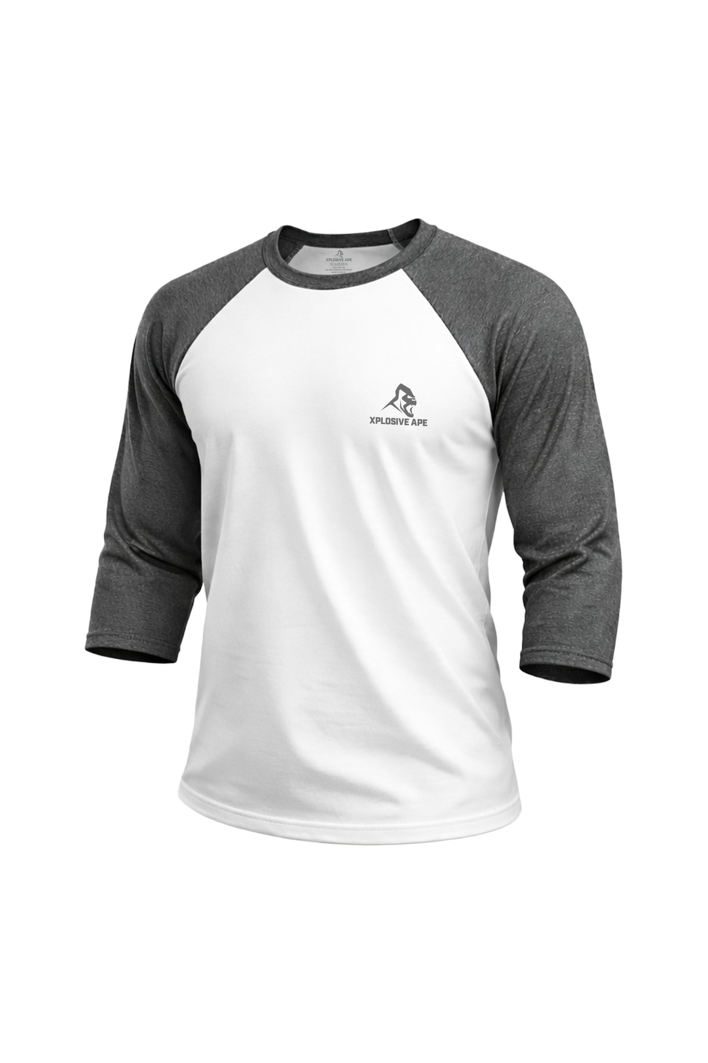 XAPE Classic Raglan 3/4 Sleeve Tee - White/Dark Heather
